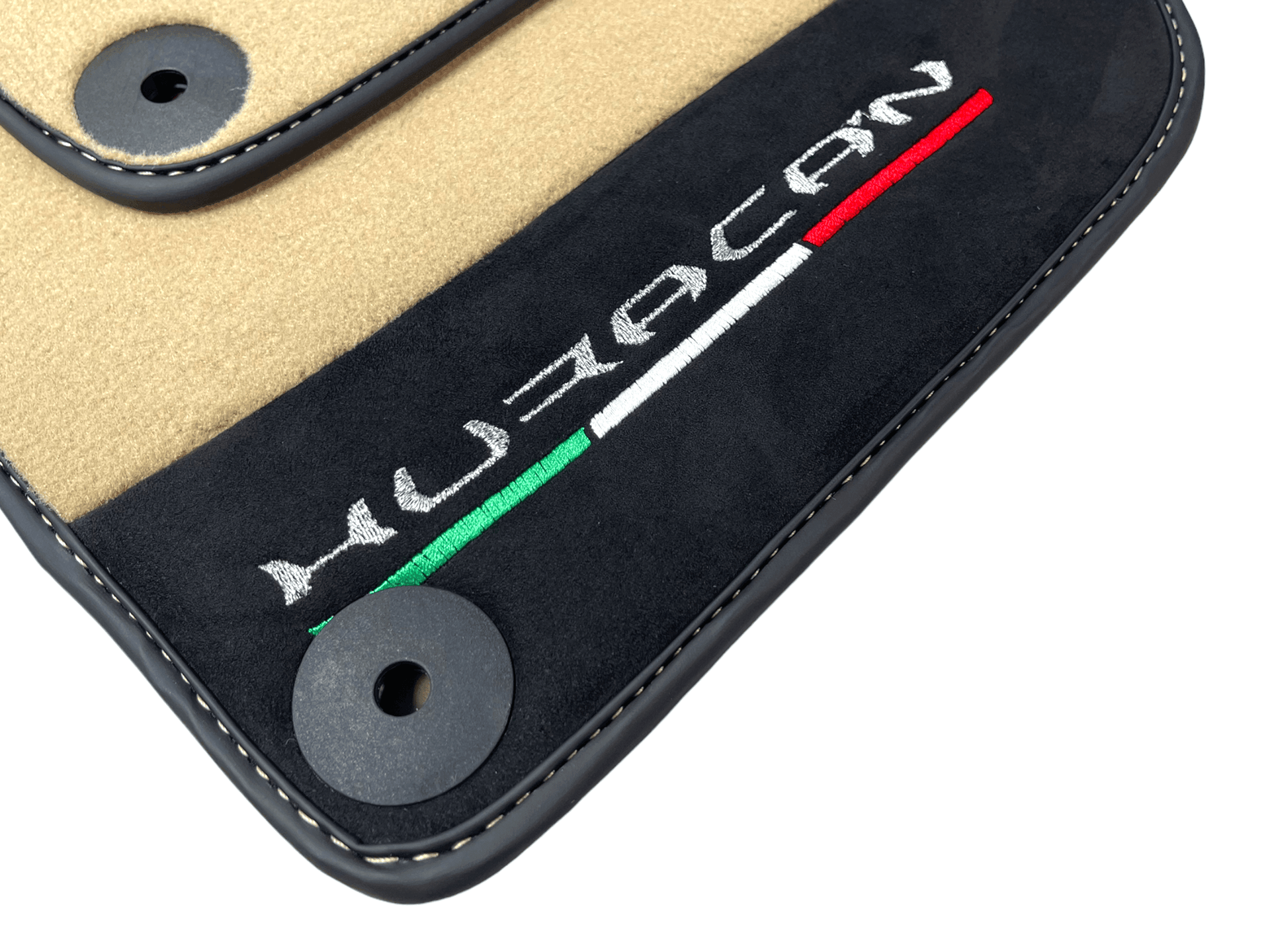 Beige Floor Mats for Lamborghini Huracan with Alcantara Leather - AutoWin