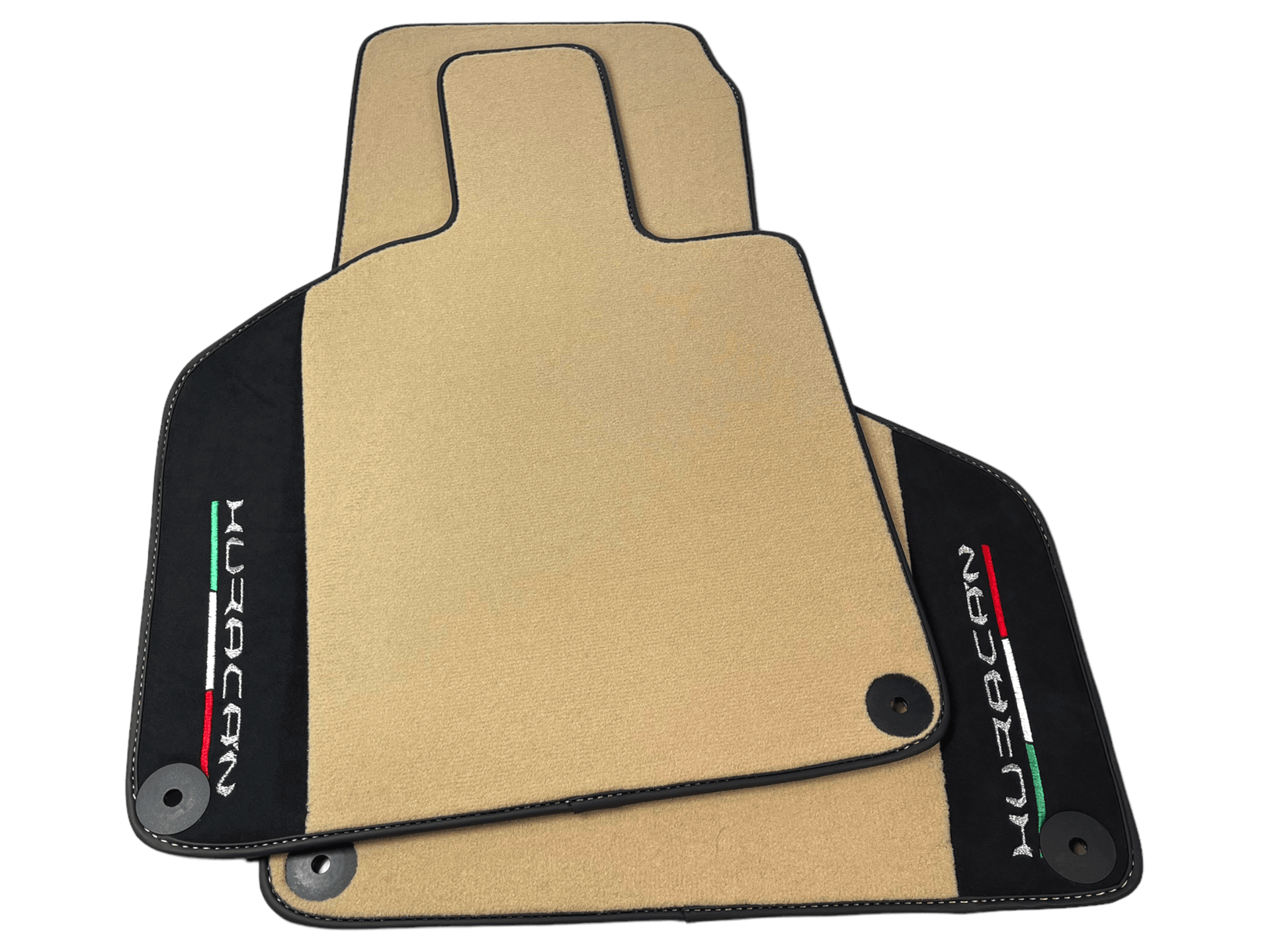 Beige Floor Mats for Lamborghini Huracan with Alcantara Leather - AutoWin