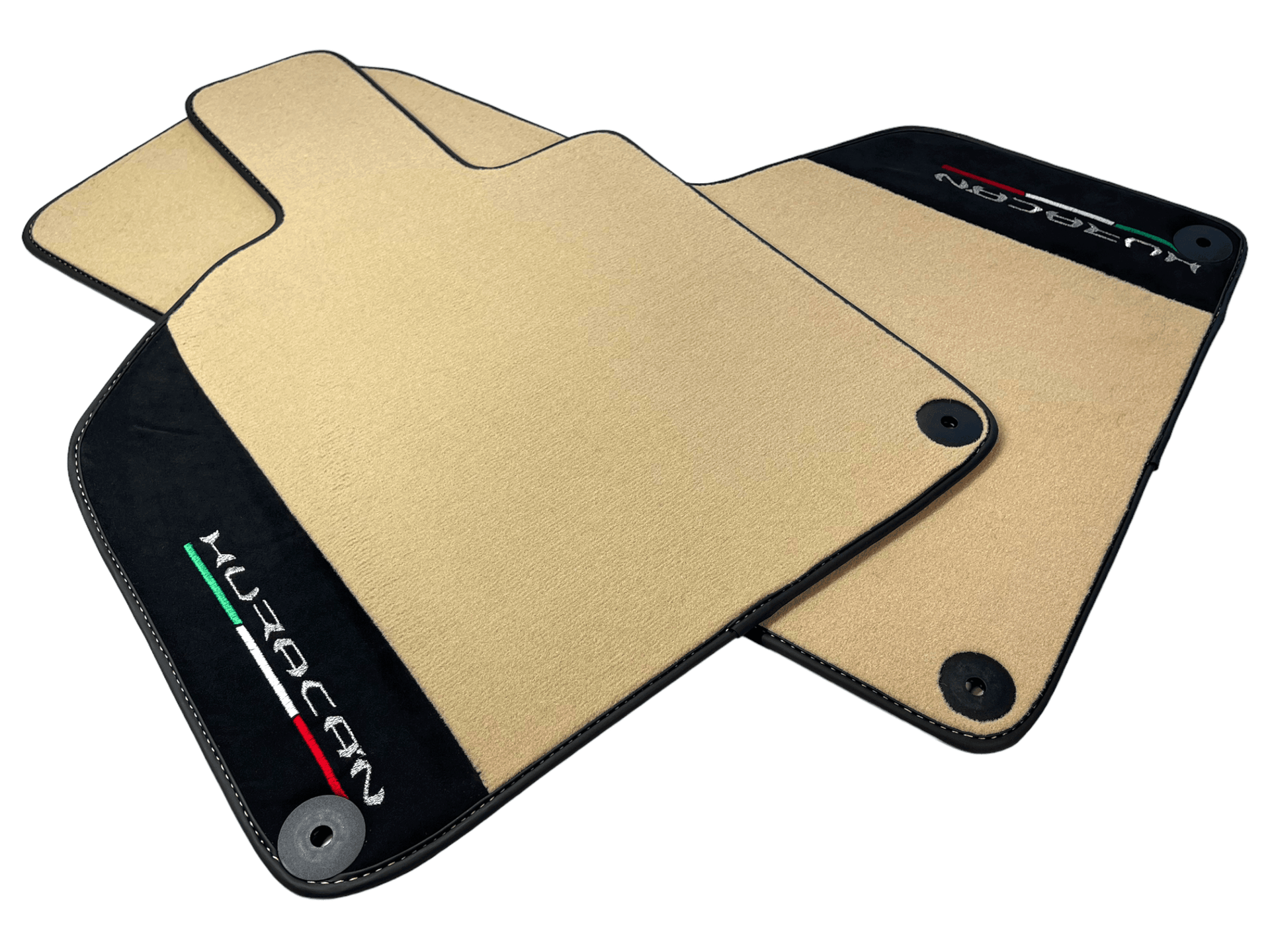 Beige Floor Mats for Lamborghini Huracan with Alcantara Leather - AutoWin