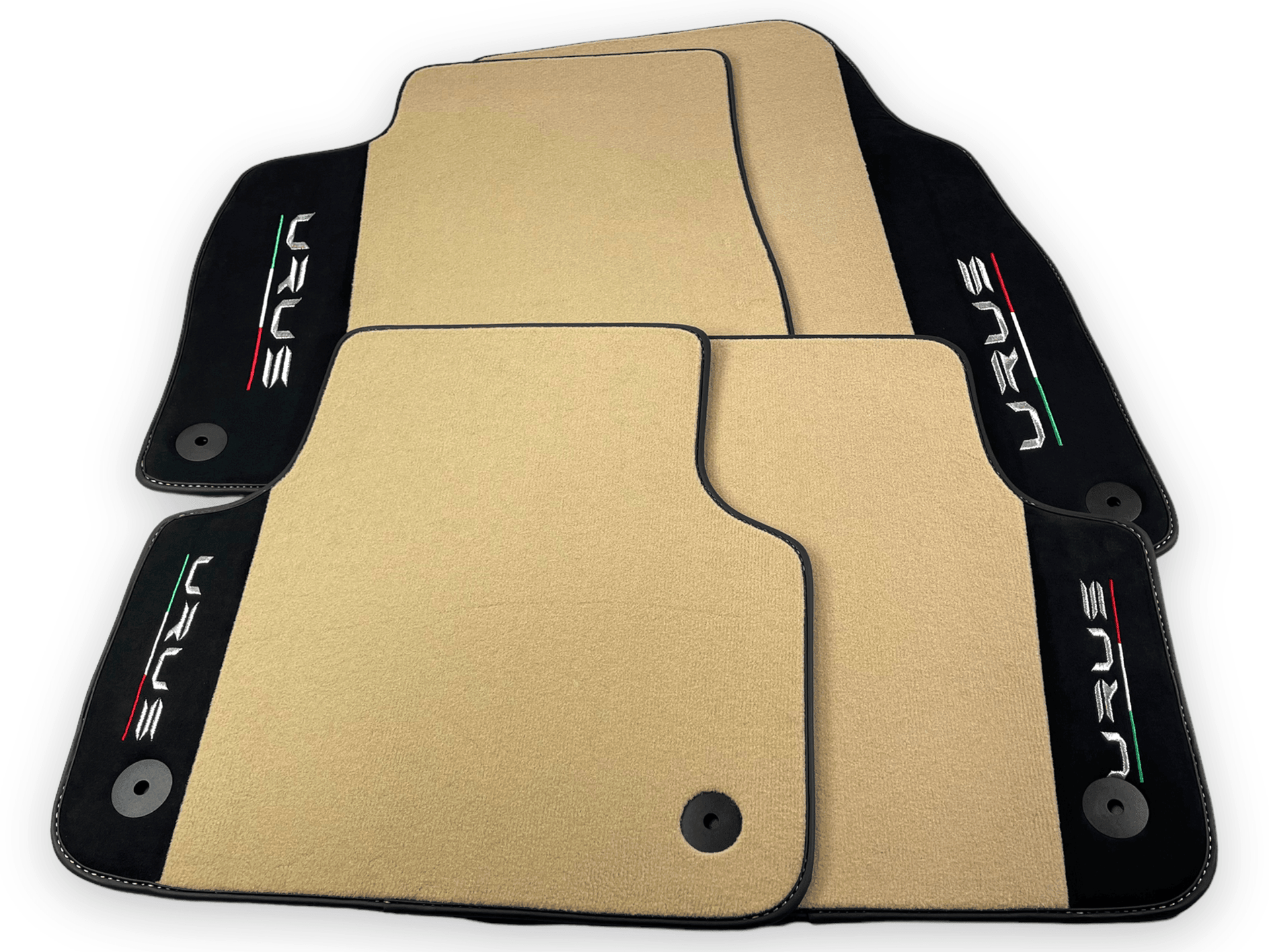 Beige Floor Mats For Lamborghini Urus With Alcantara Leather - AutoWin