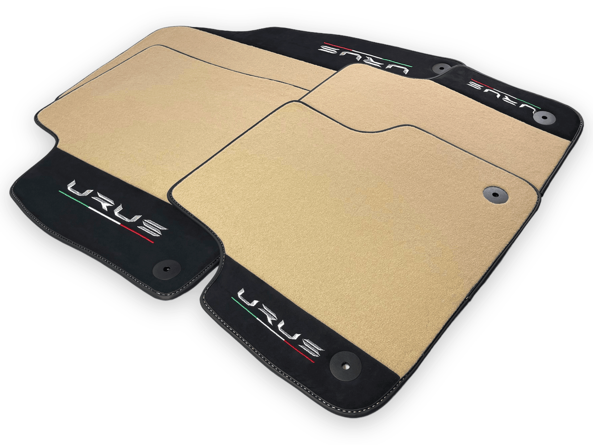Beige Floor Mats For Lamborghini Urus With Alcantara Leather - AutoWin
