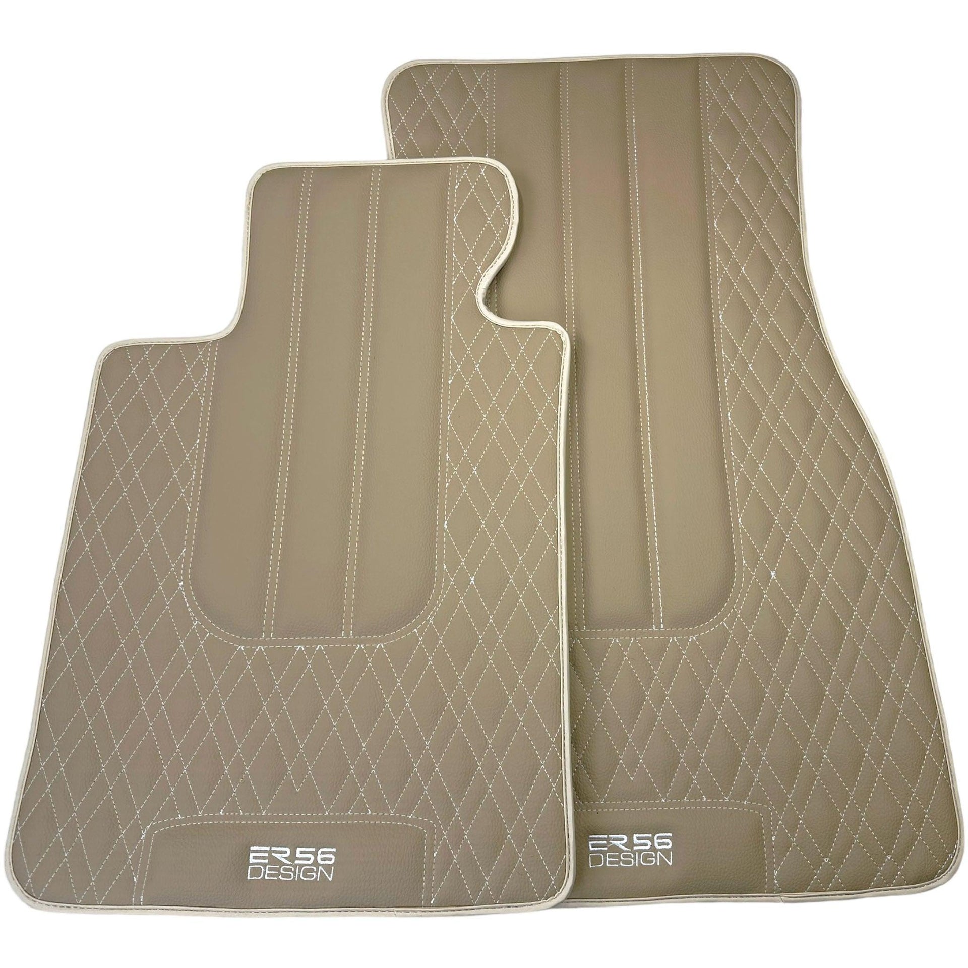 Beige Leather Floor Floor Mats For BMW 5 Series F10 - AutoWin