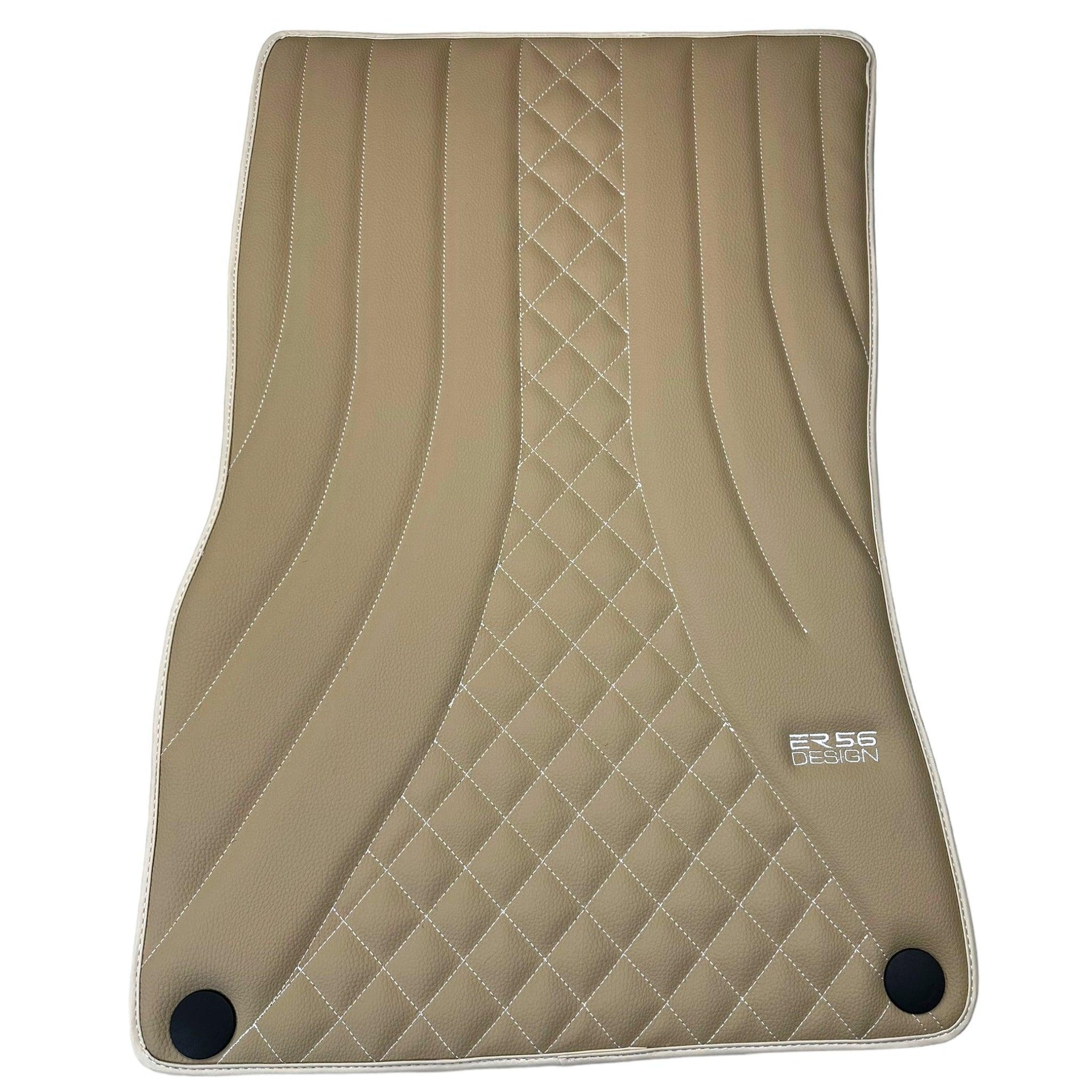 Beige Leather Floor Mats For Mercedes Benz S-Class Z223 Maybach (2021-2023) | ER56 Design - AutoWin