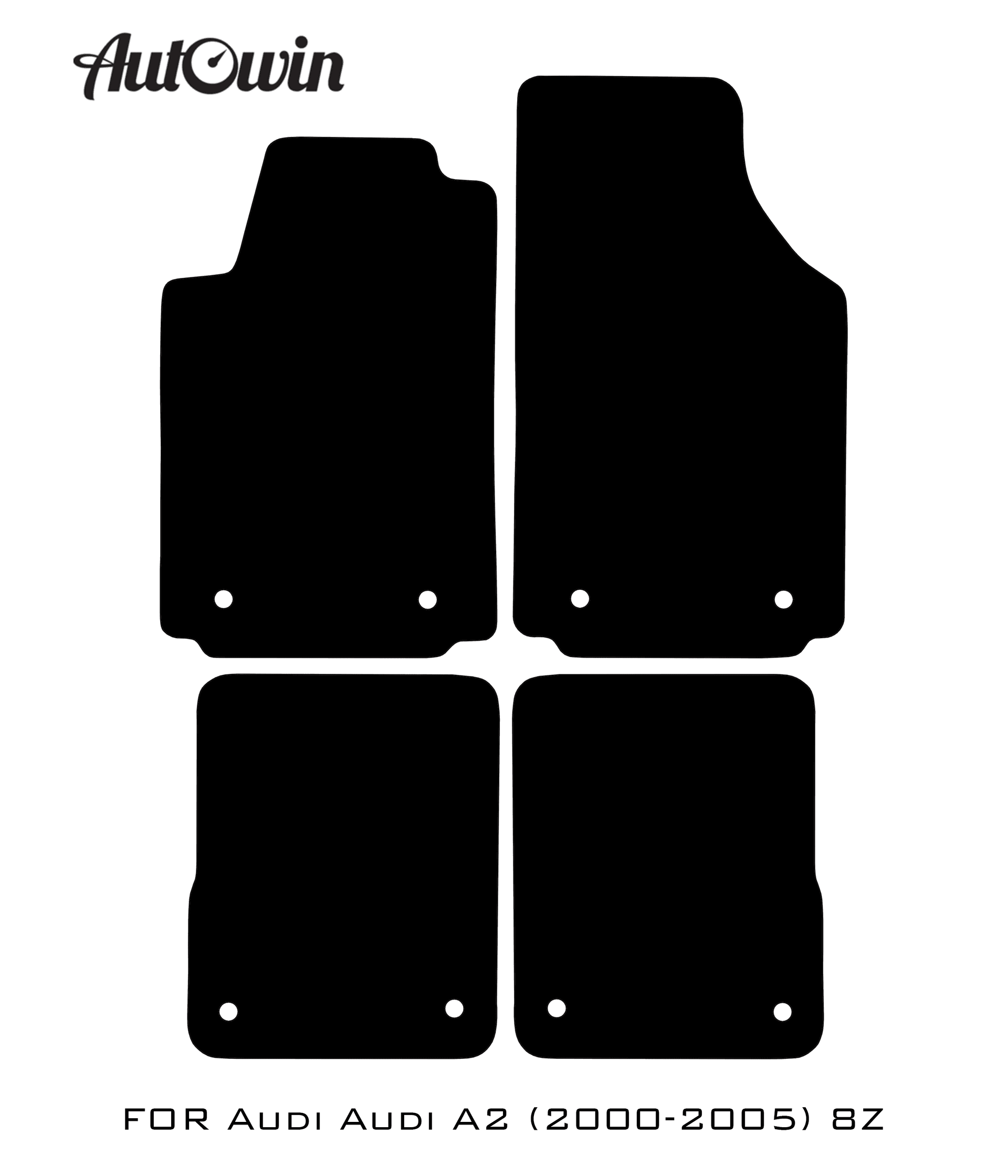 Black Floor Mats for Audi A2 2000-2005 8Z | Fighter Jet Edition - AutoWin