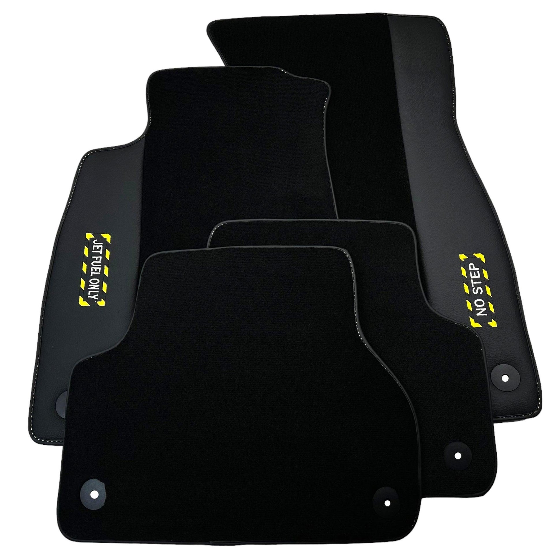 Black Floor Mats for Audi A6 - C6 Avant Long (2004-2008) | Fighter Jet Edition - AutoWin