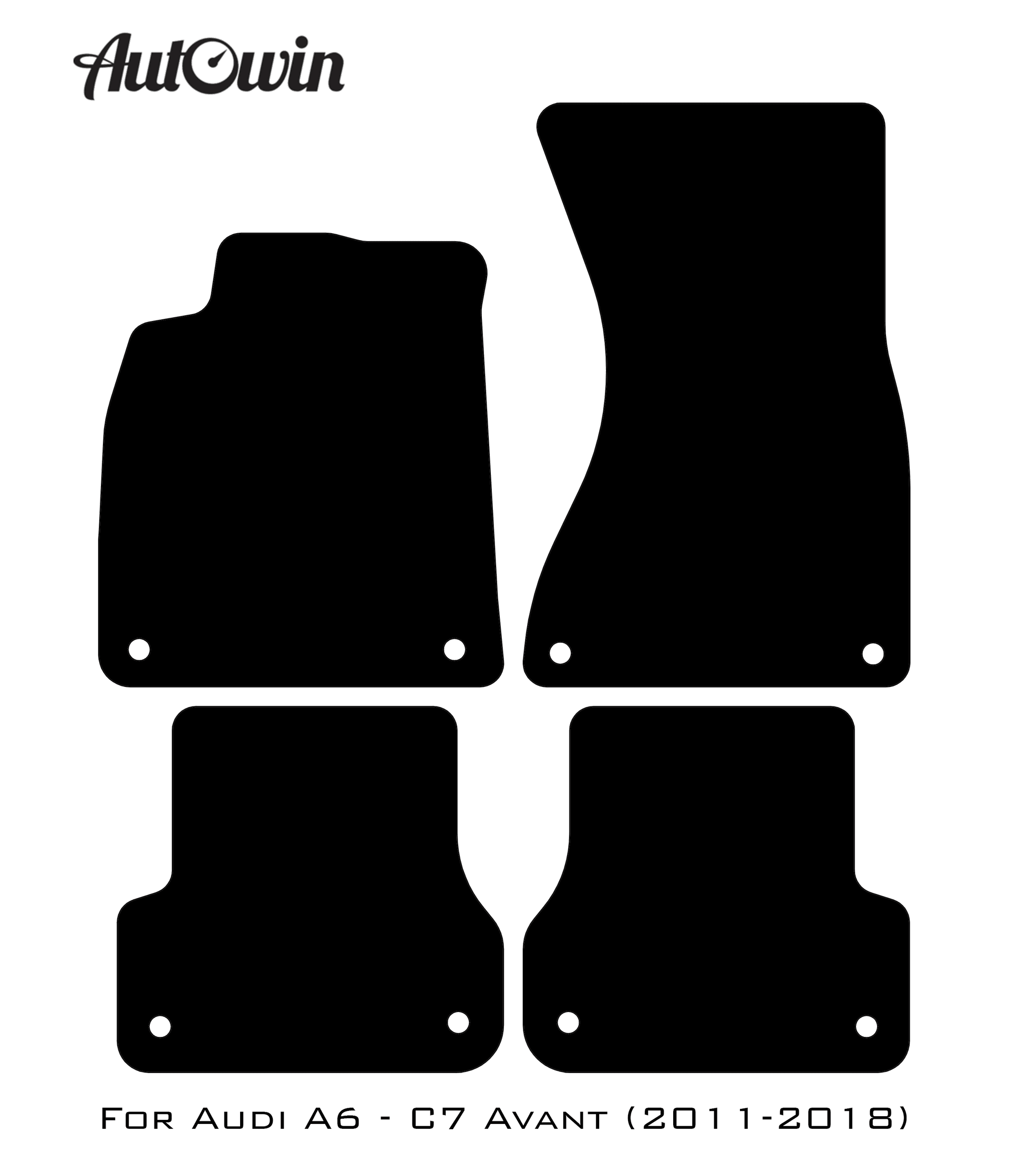 Black Floor Mats for Audi A6 - C7 Avant (2011-2018) | Fighter Jet Edition - AutoWin