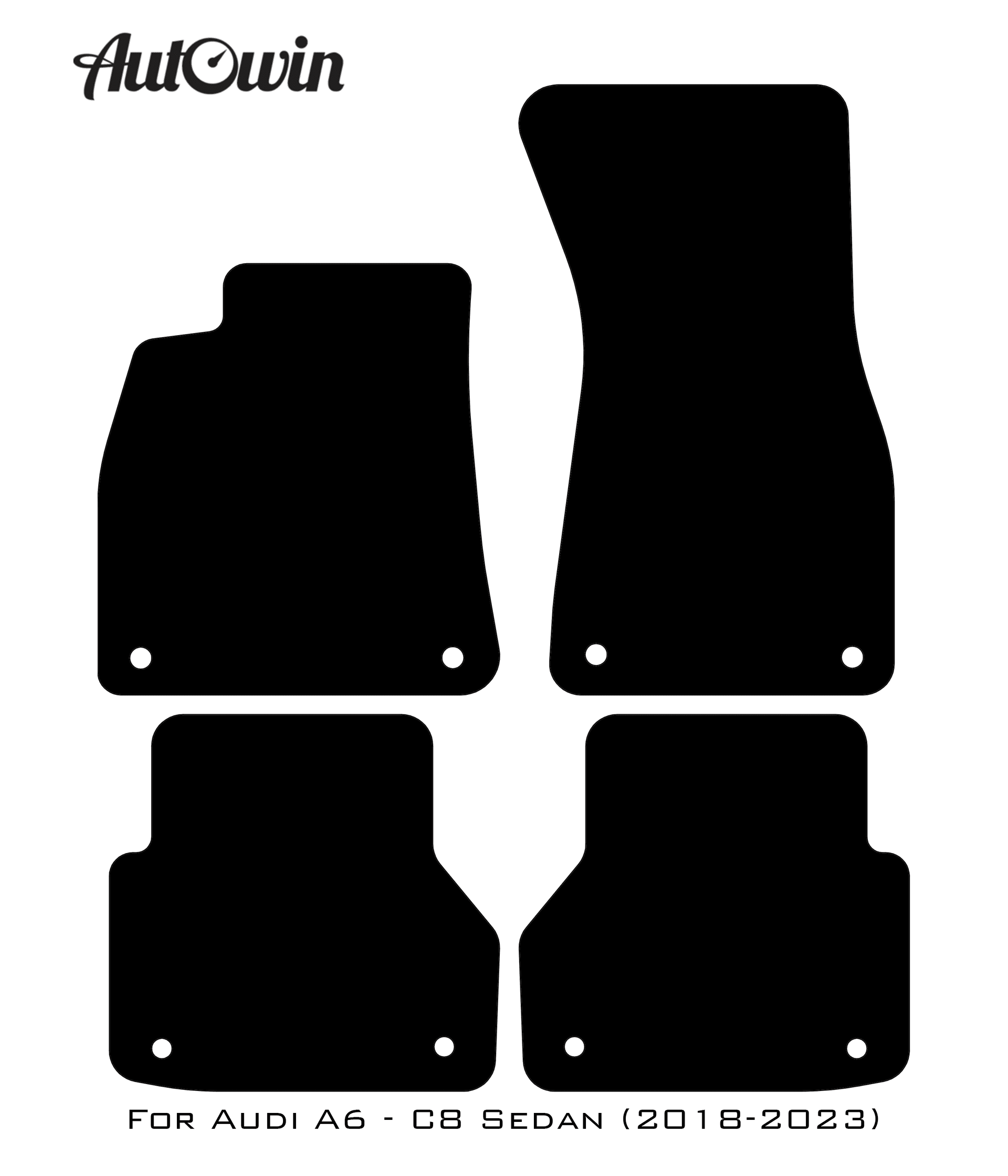 Black Floor Mats for Audi A6 - C8 Sedan (2018-2023) | Fighter Jet Edition - AutoWin