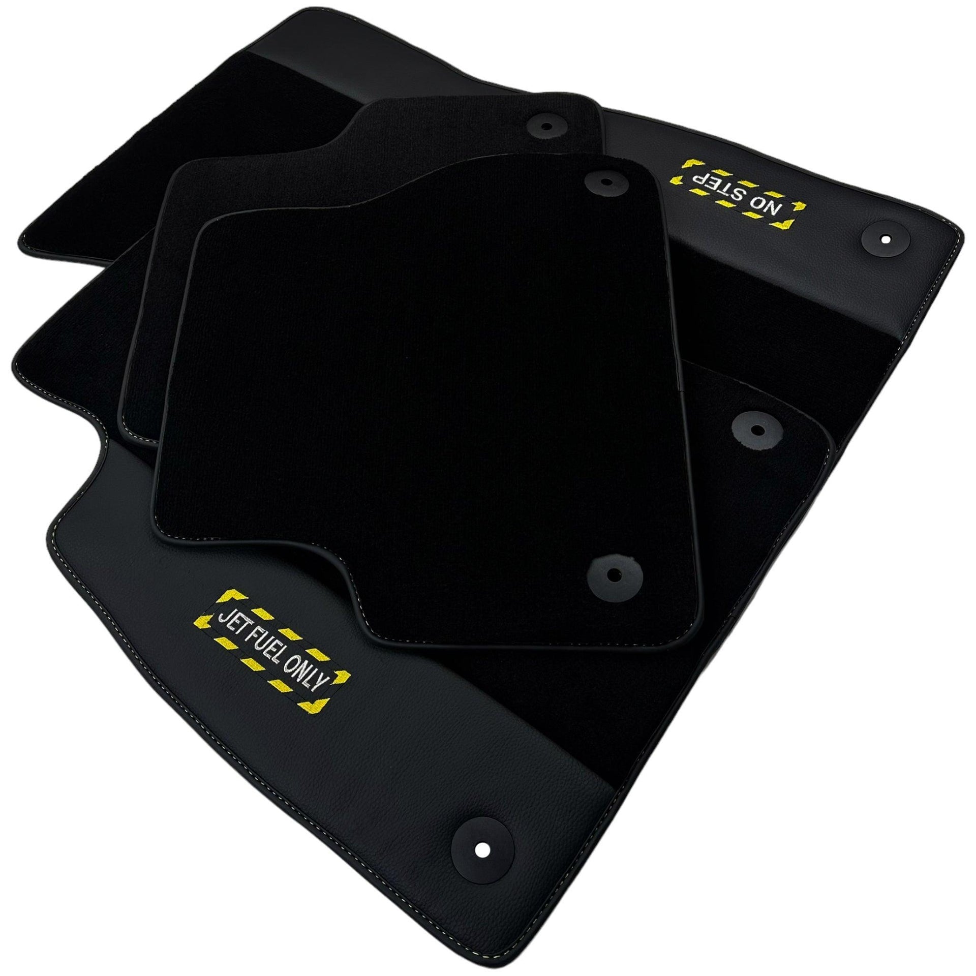 Black Floor Mats for Audi A8 A8 D4 Long (2010-2017) | Fighter Jet Edition - AutoWin