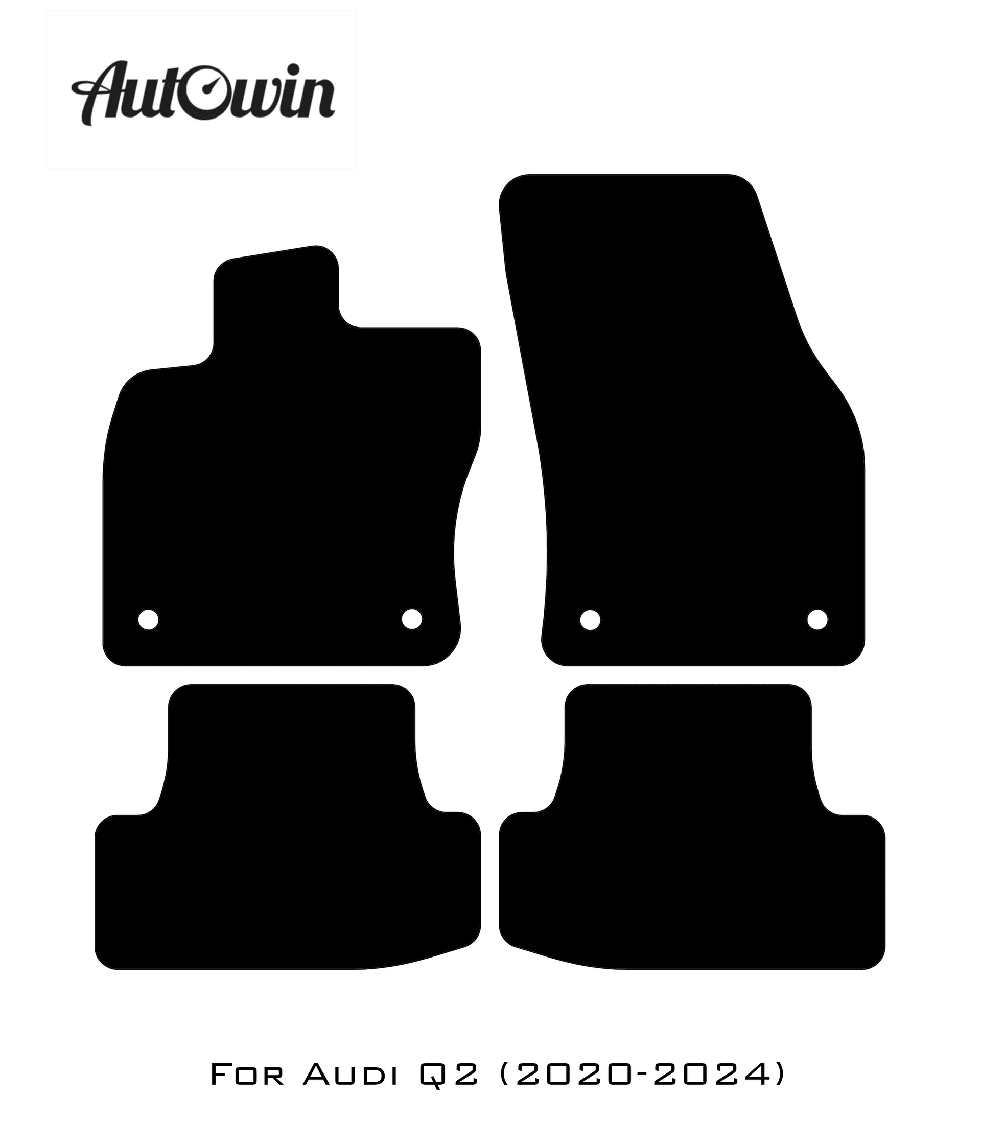 Black Floor Mats for Audi Q2 (2020-2024) | Fighter Jet Edition - AutoWin