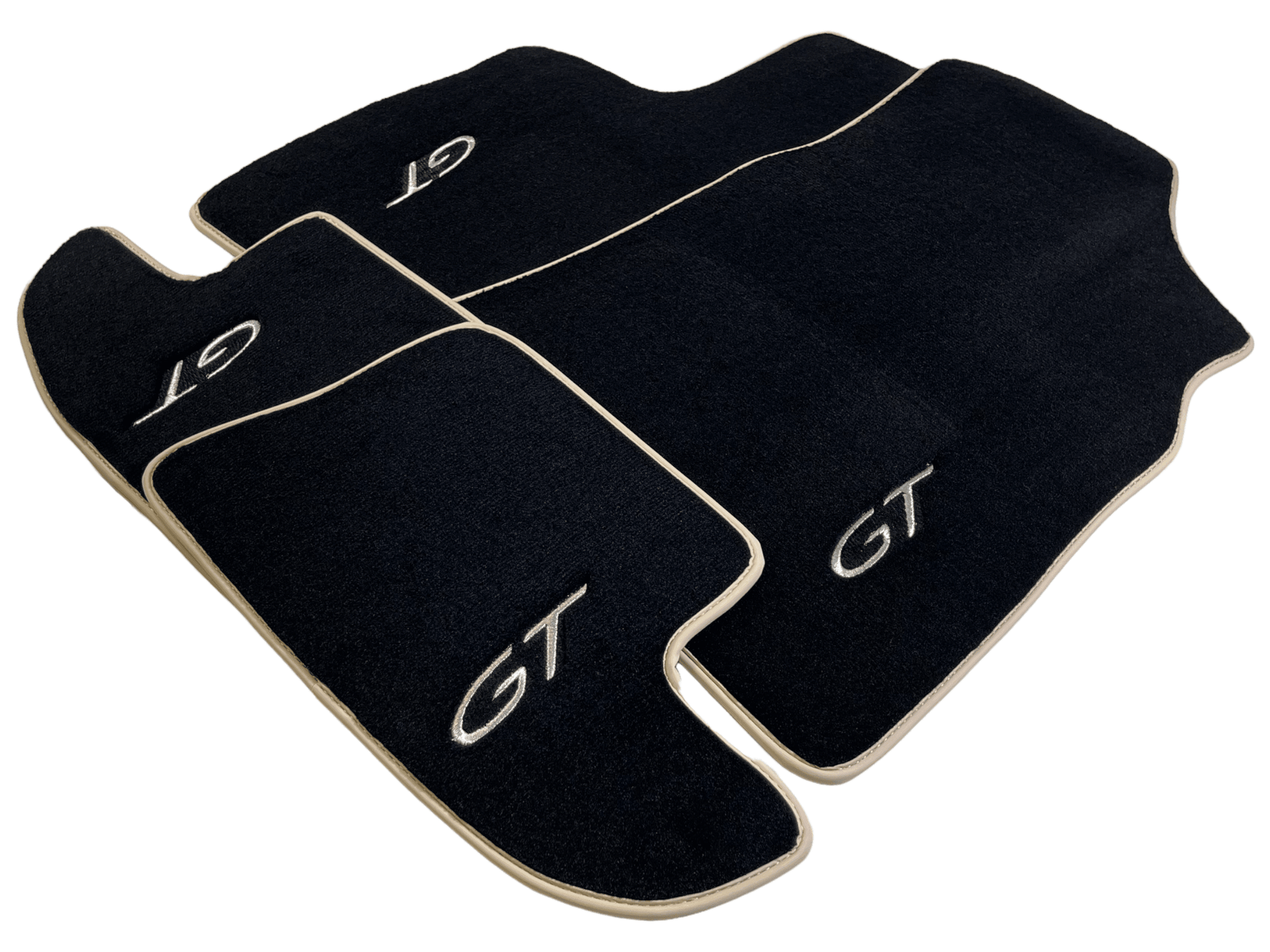 Black Floor Mats For Bentley Continental GT 2003–2011 With Beige Trim - AutoWin