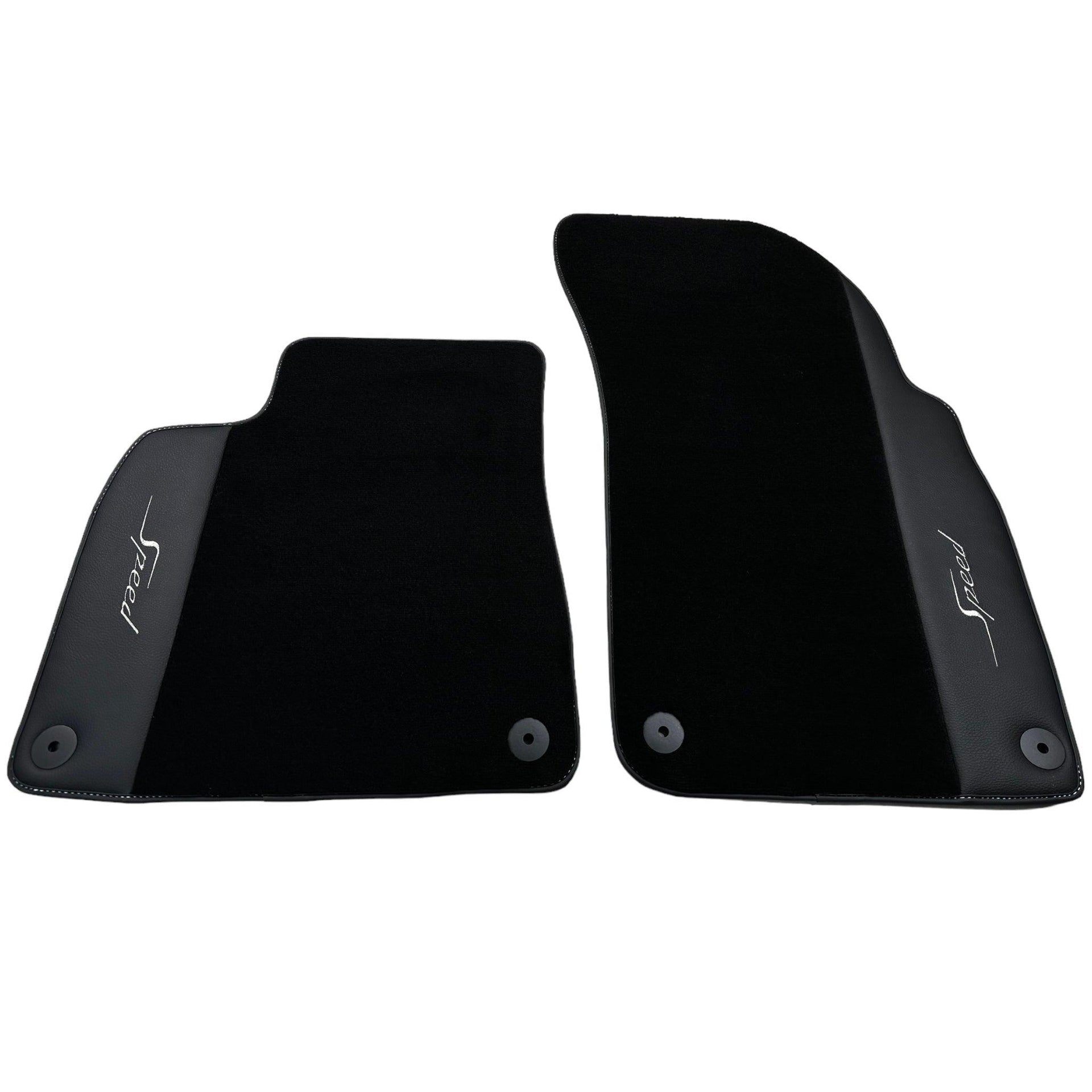 Black Floor Mats For Bentley Mulsanne (2010-2020) with Leather - AutoWin