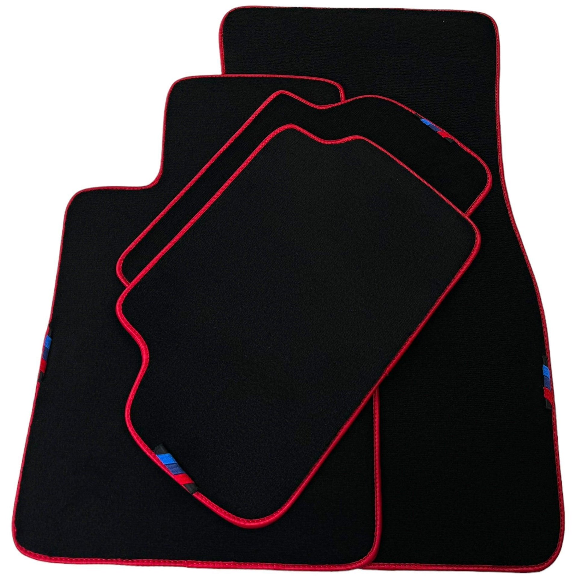 Black Floor Mats For BMW 5 Series E60 | Red Trim - AutoWin