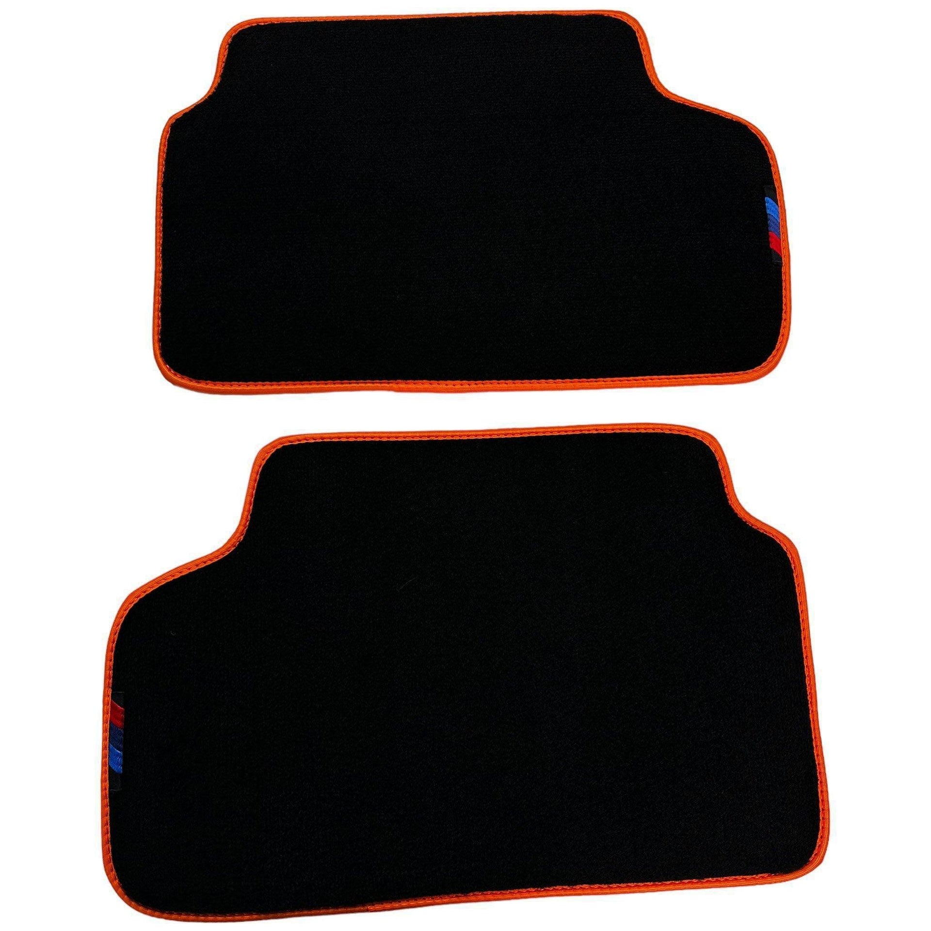 Black Floor Mats For BMW 6 Series F06 Gran Coupe | Orange Trim AutoWin Brand - AutoWin
