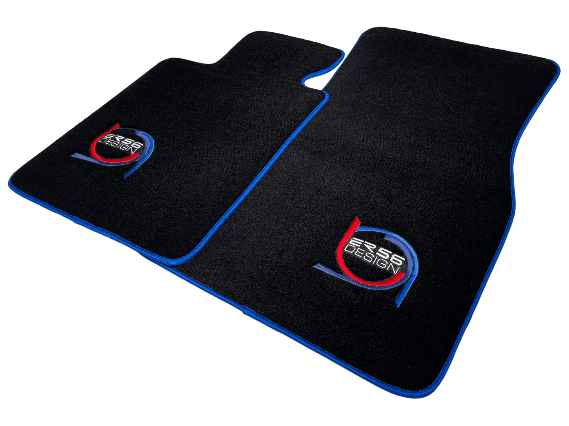 Black Floor Mats For BMW 7 Series E38 Long ER56 Design Limited Edition Blue Trim - AutoWin
