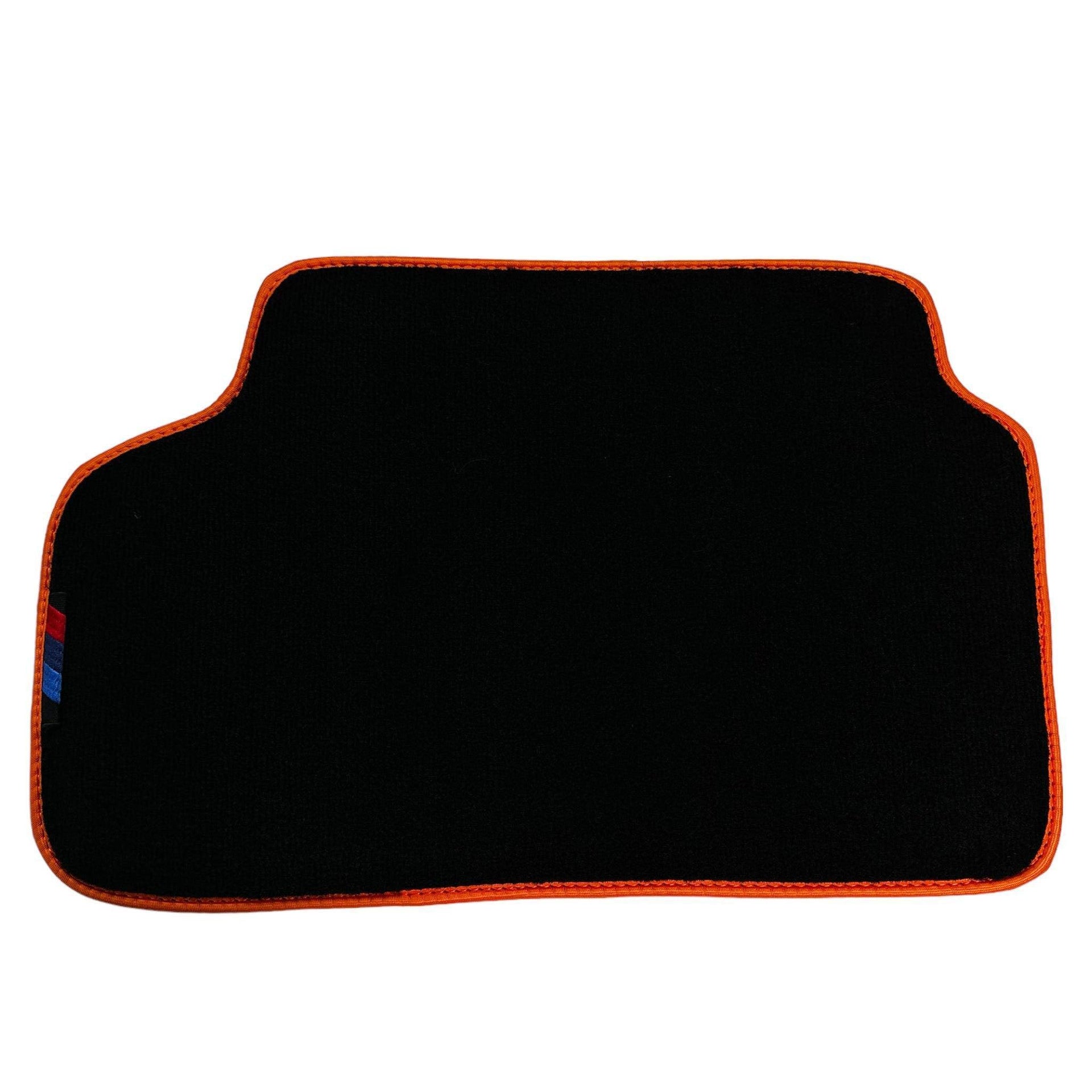 Black Floor Mats For BMW 7 Series E66 | Orange Trim AutoWin Brand - AutoWin