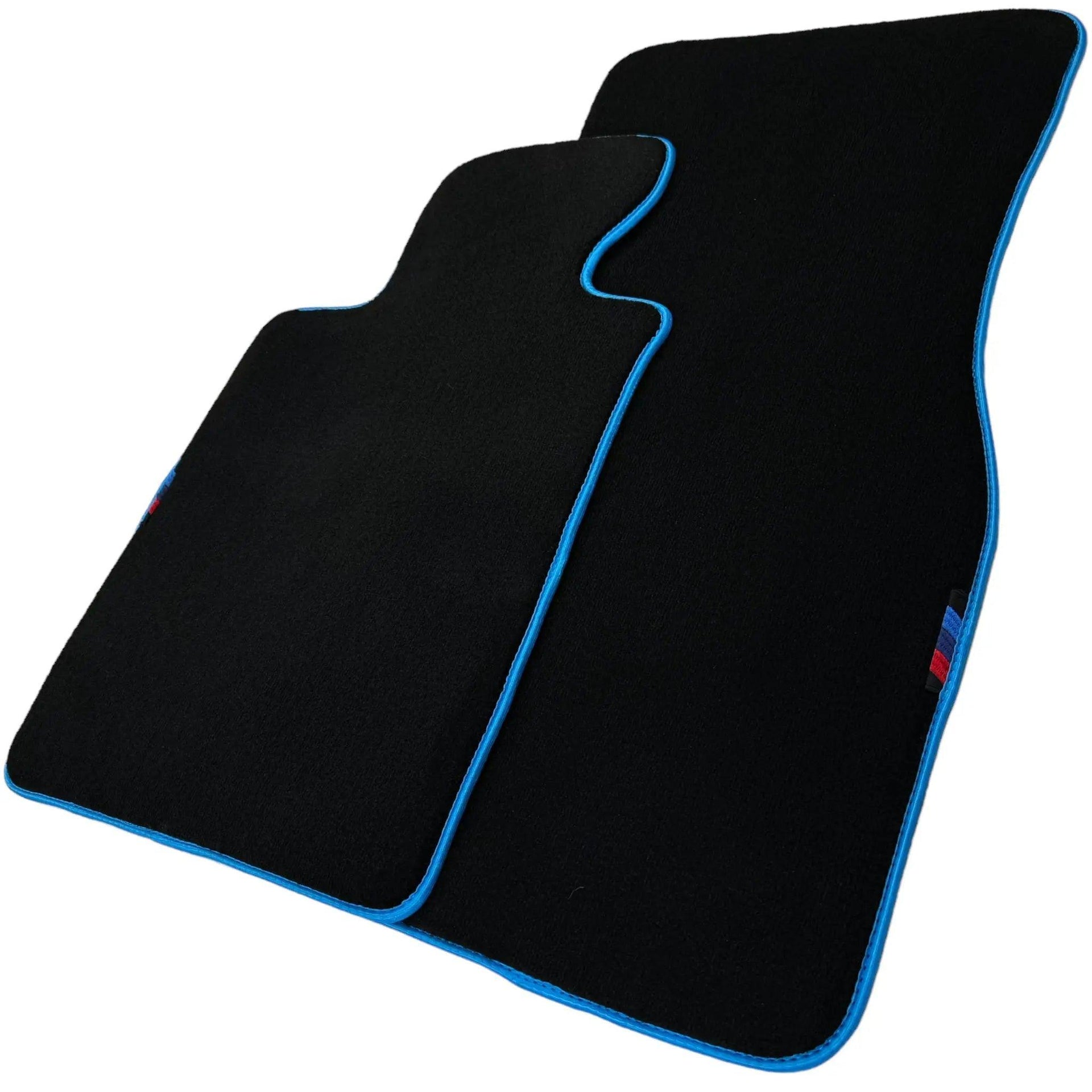 Black Floor Mats For BMW 8 Series G14 | Sky Blue Trim AutoWin Brand - AutoWin