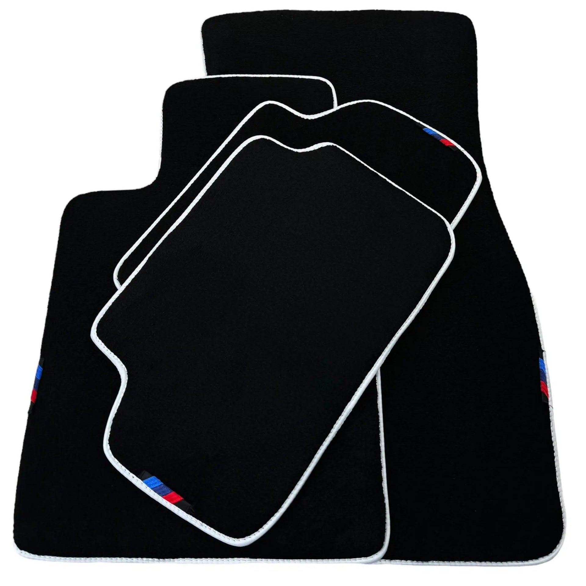 Black Floor Mats For BMW 8 Series Gran Coupe G16 | White Trim AutoWin Brand - AutoWin