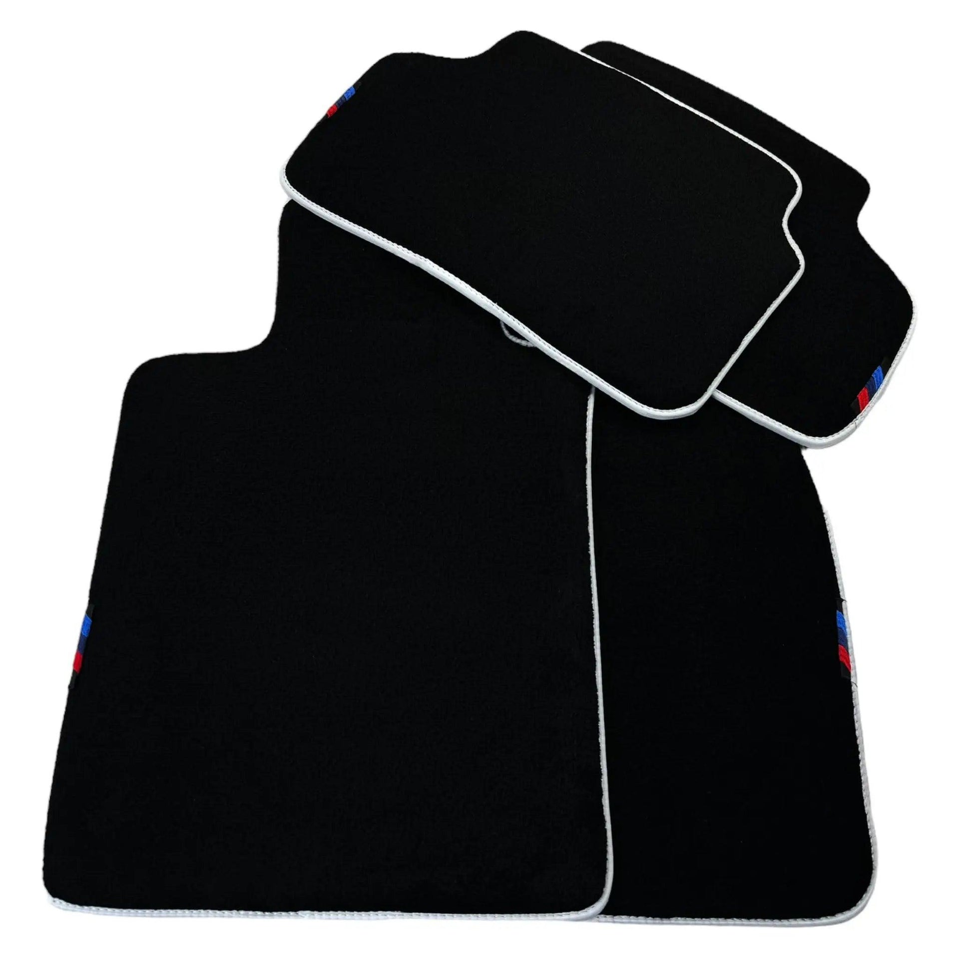 Black Floor Mats For BMW X5 Series E70 | White Trim - AutoWin
