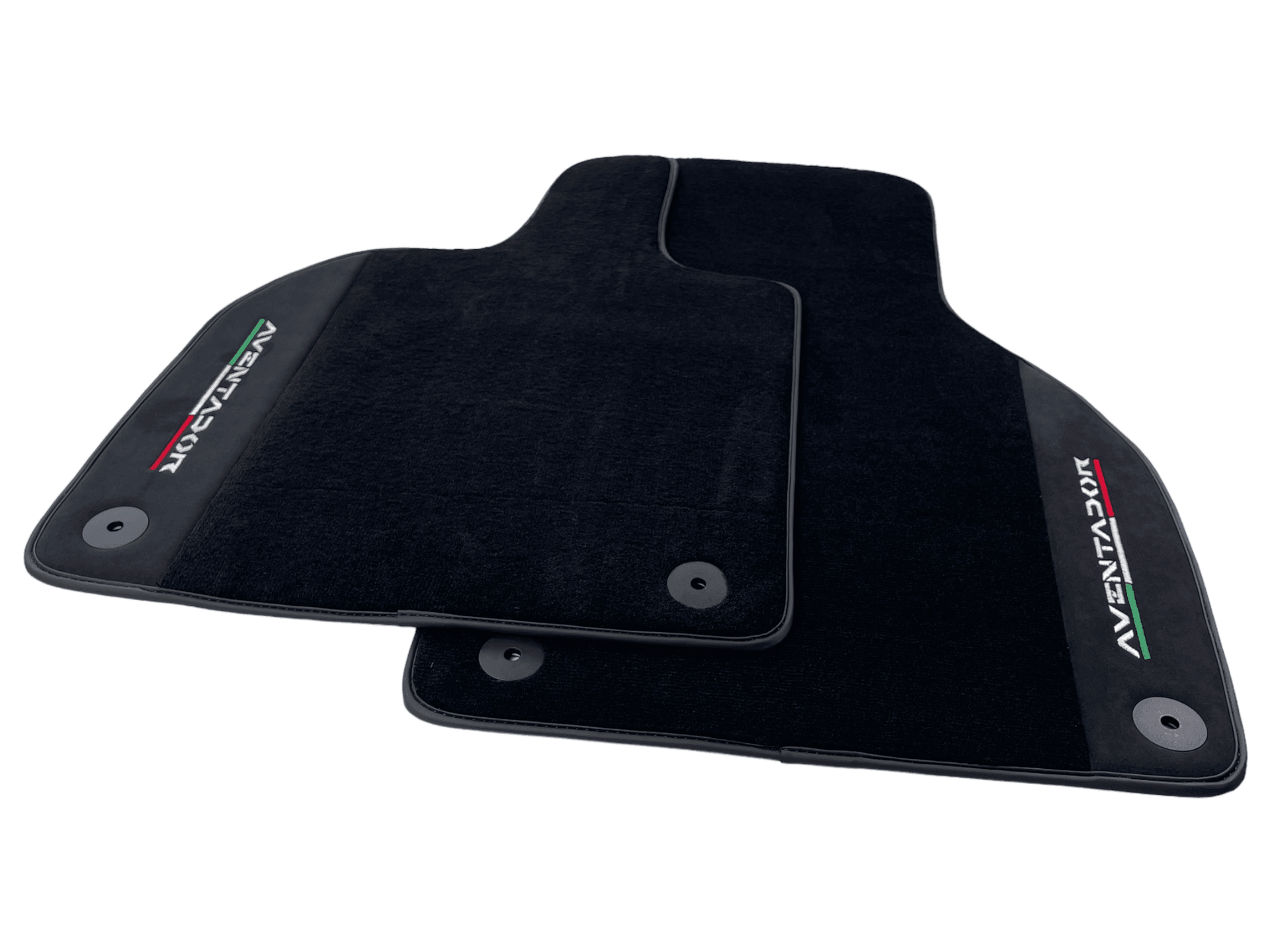 Black Floor Mats for Lamborghini Aventador With Alcantara Leather - AutoWin