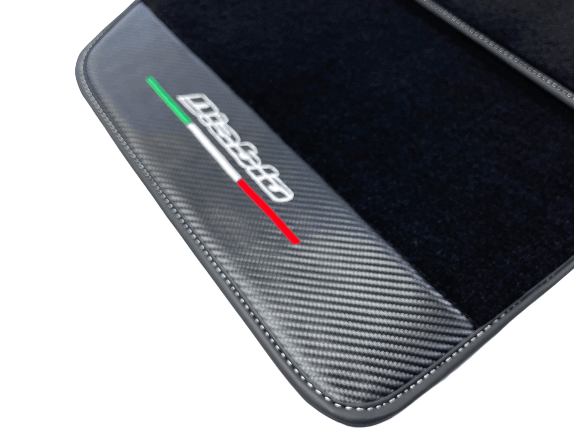 Black Floor Mats for Lamborghini Diablo 1990-2001 With Carbon Fiber Leather - AutoWin