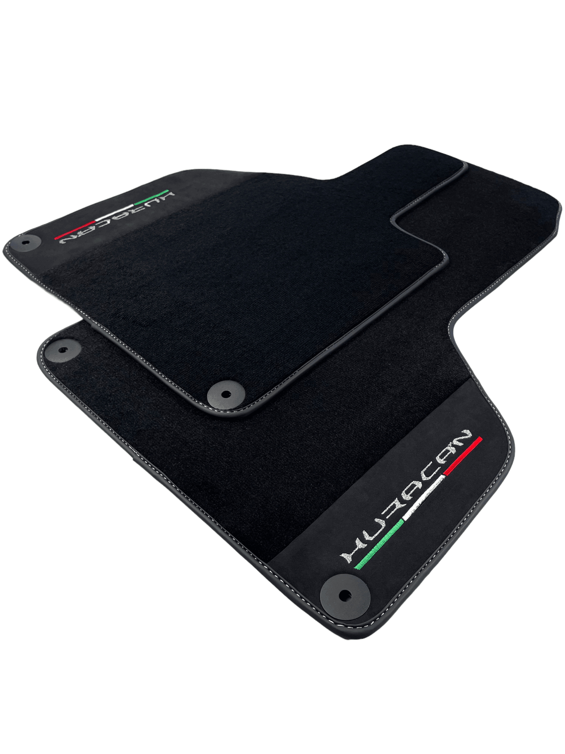 Black Carpet Floor Mats for Lamborghini Huracan with Alcantara Leather - AutoWin