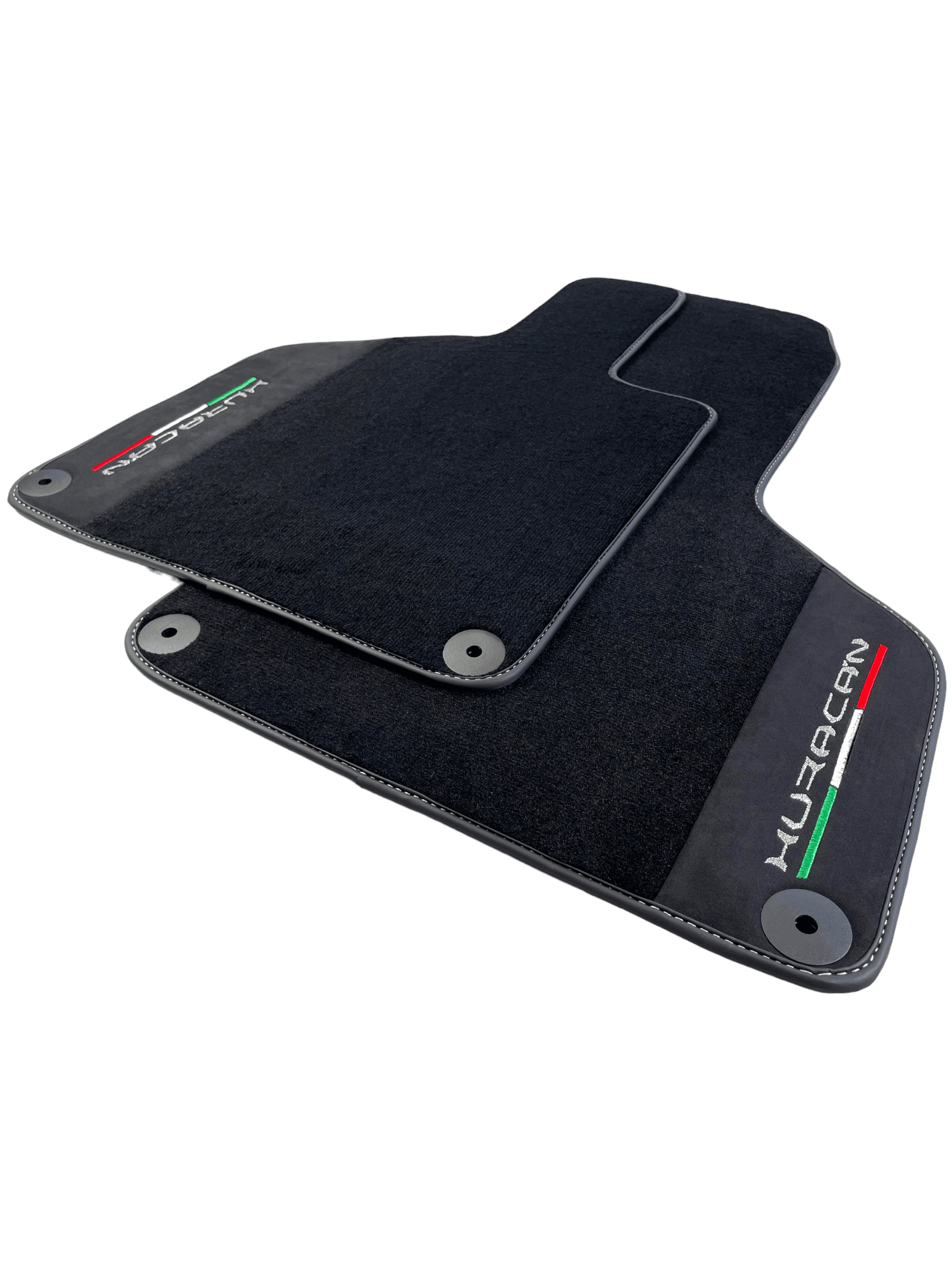 Black Carpet Floor Mats for Lamborghini Huracan with Alcantara Leather - AutoWin