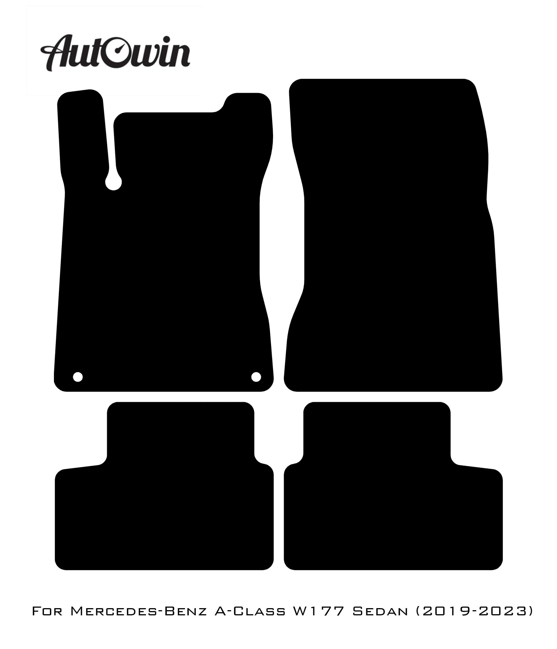 Black Floor Mats For Mercedes Benz A-Class W177 Sedan (2019-2023) | Fighter Jet Edition - AutoWin