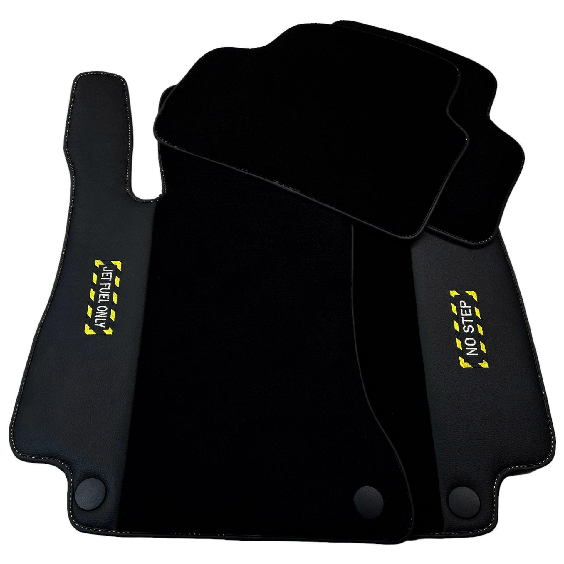 Black Floor Mats For Mercedes Benz E-Class W214 Sedan (2023-2024) | Fighter Jet Edition - AutoWin