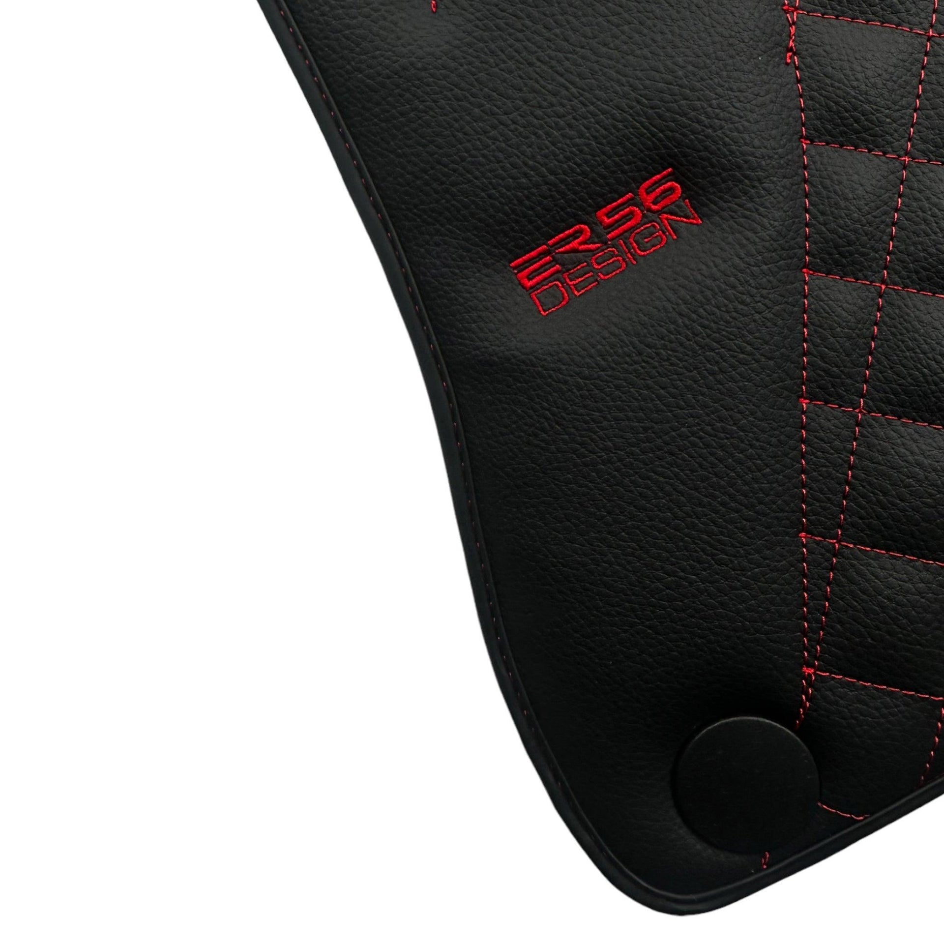 Black Leather Floor Mats For Mercedes Benz E-Class W124 Sedan (1985-1995) | ER56 Design - AutoWin