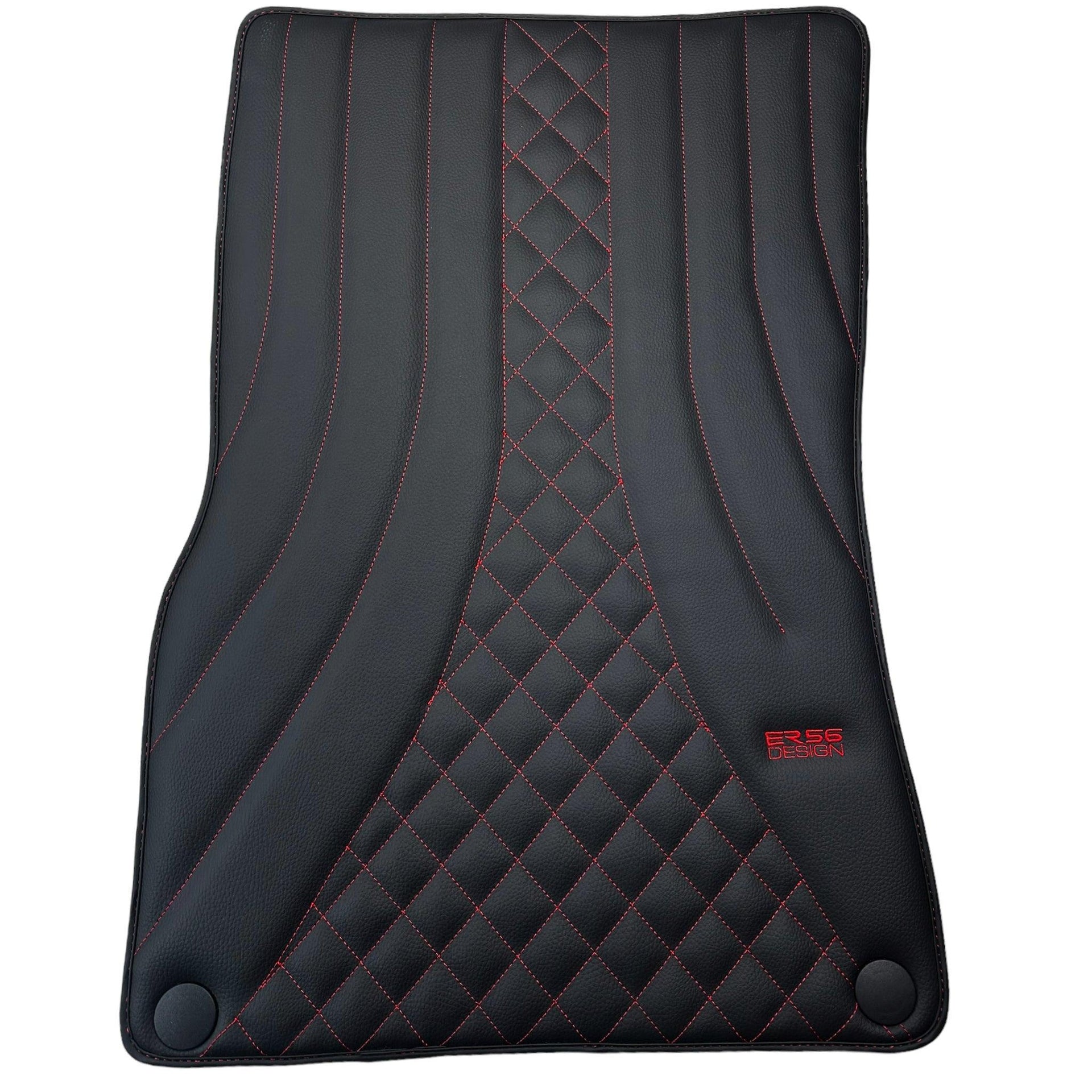 Black Leather Floor Mats For Mercedes Benz S-Class V223 (2021-2023) Hybrid | ER56 Design - AutoWin