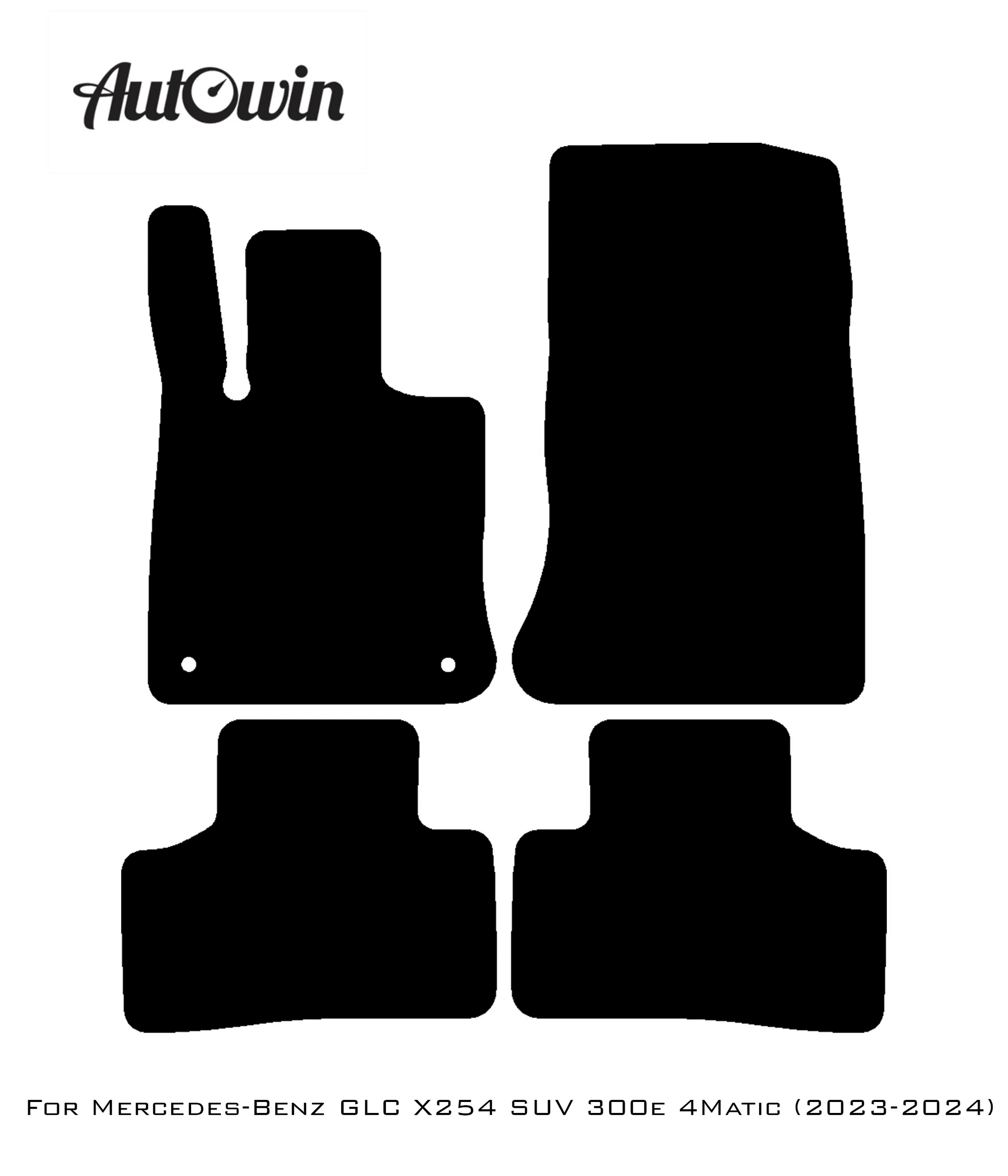 Black Luxury Floor Mats For Mercedes Benz GLC-Class X254 SUV 300e 4Matic (2023-2024) | ER56 Design - AutoWin