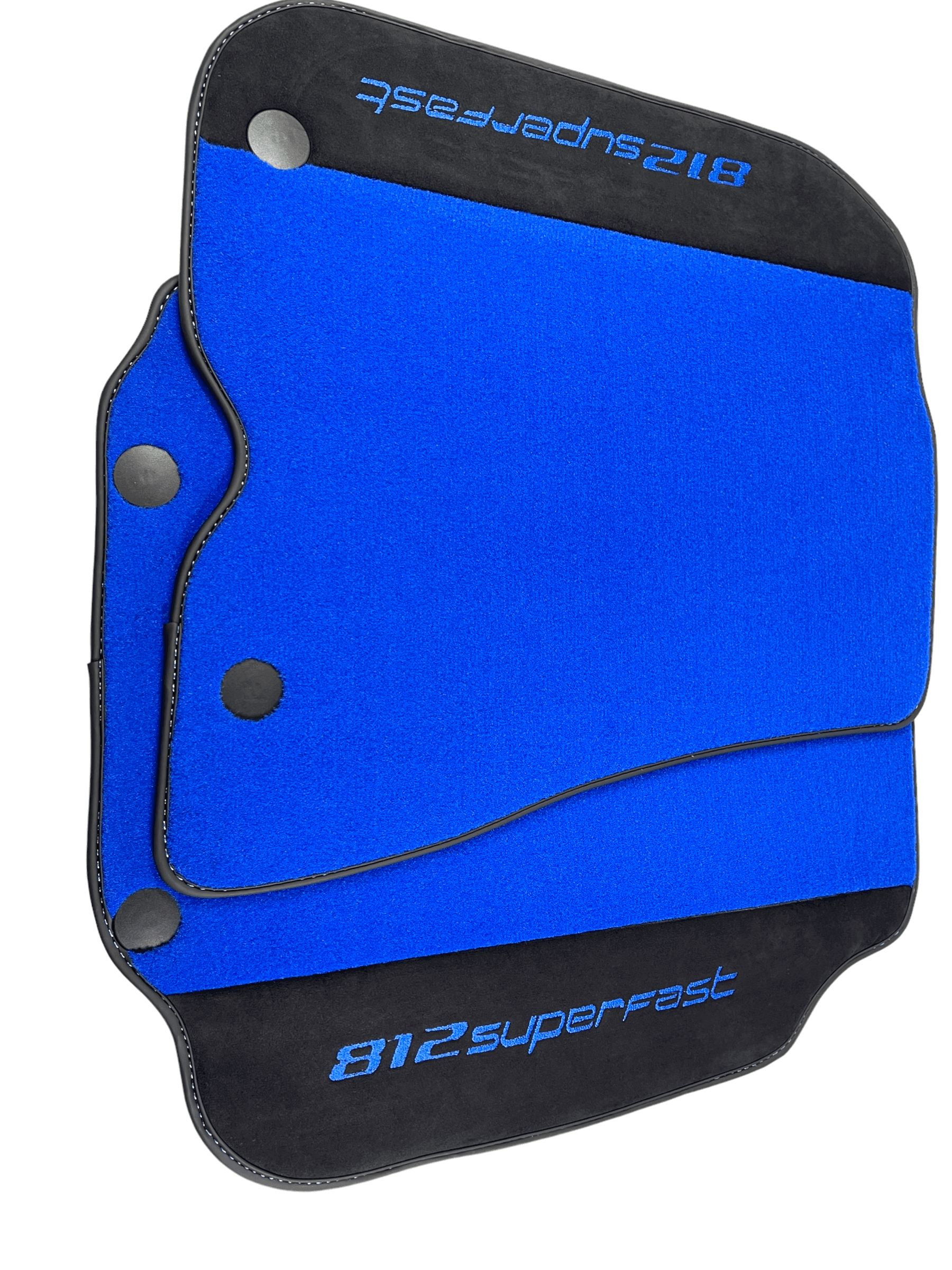 Blue Floor Mats For Ferrari 812 Superfast With Alcantara Leather - AutoWin