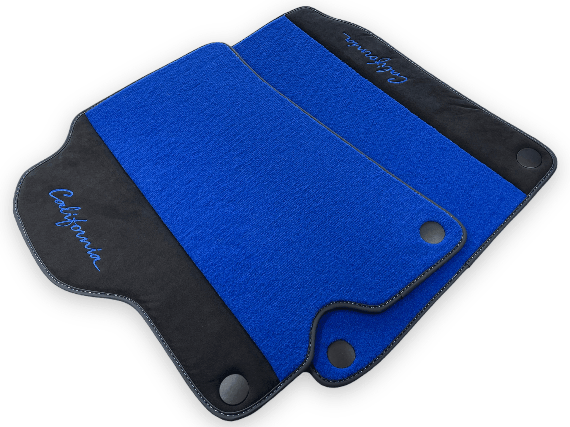 Blue Floor Mats For Ferrari California 2008-2014 With Alcantara - AutoWin