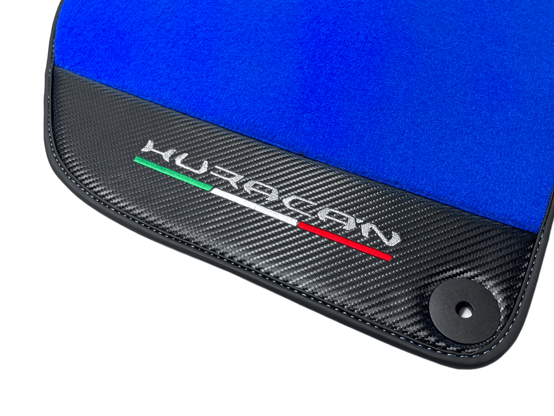 Blue Floor Mats for Lamborghini Huracan With Carbon Fiber Leather - AutoWin