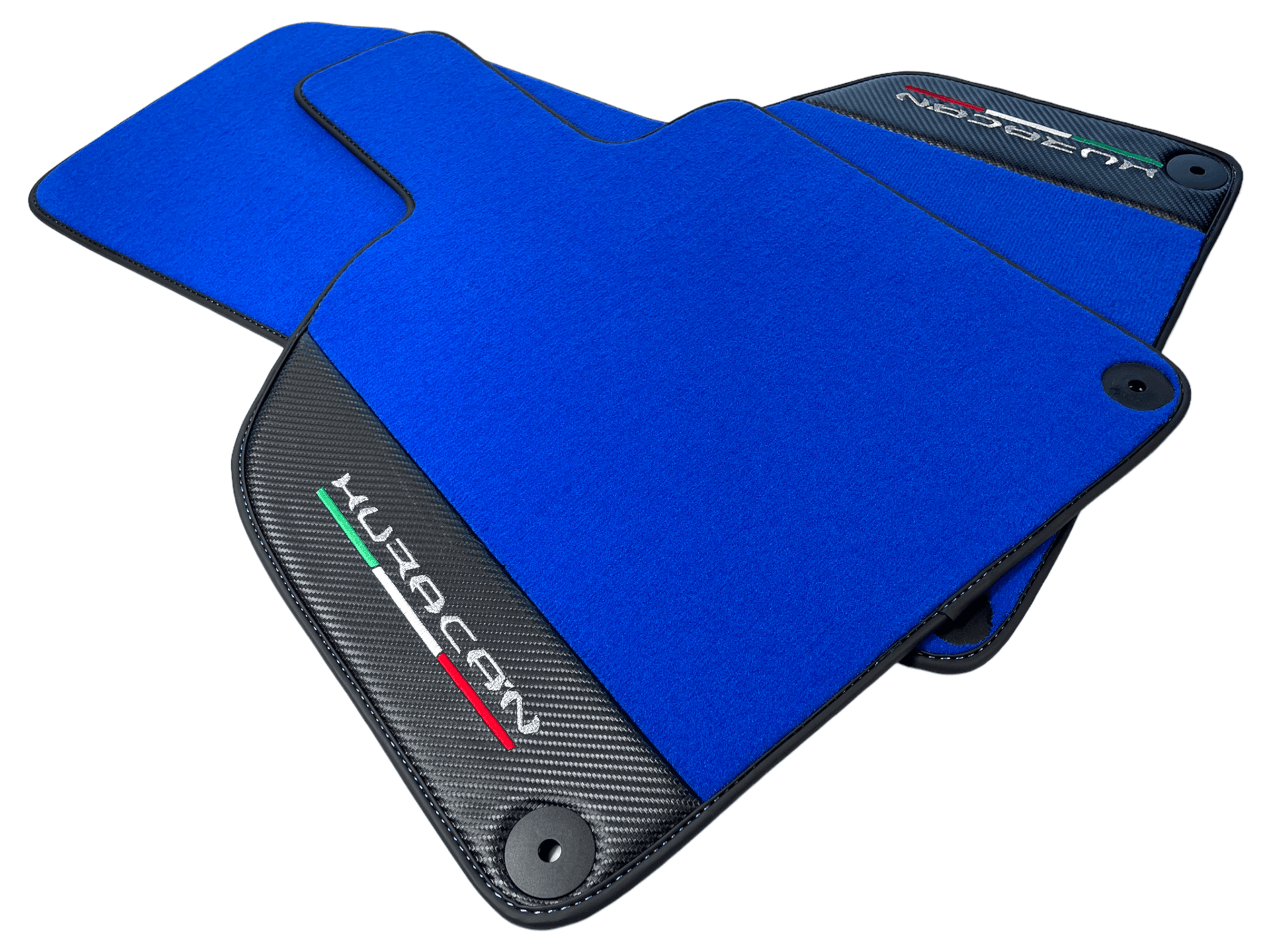Blue Floor Mats for Lamborghini Huracan With Carbon Fiber Leather - AutoWin