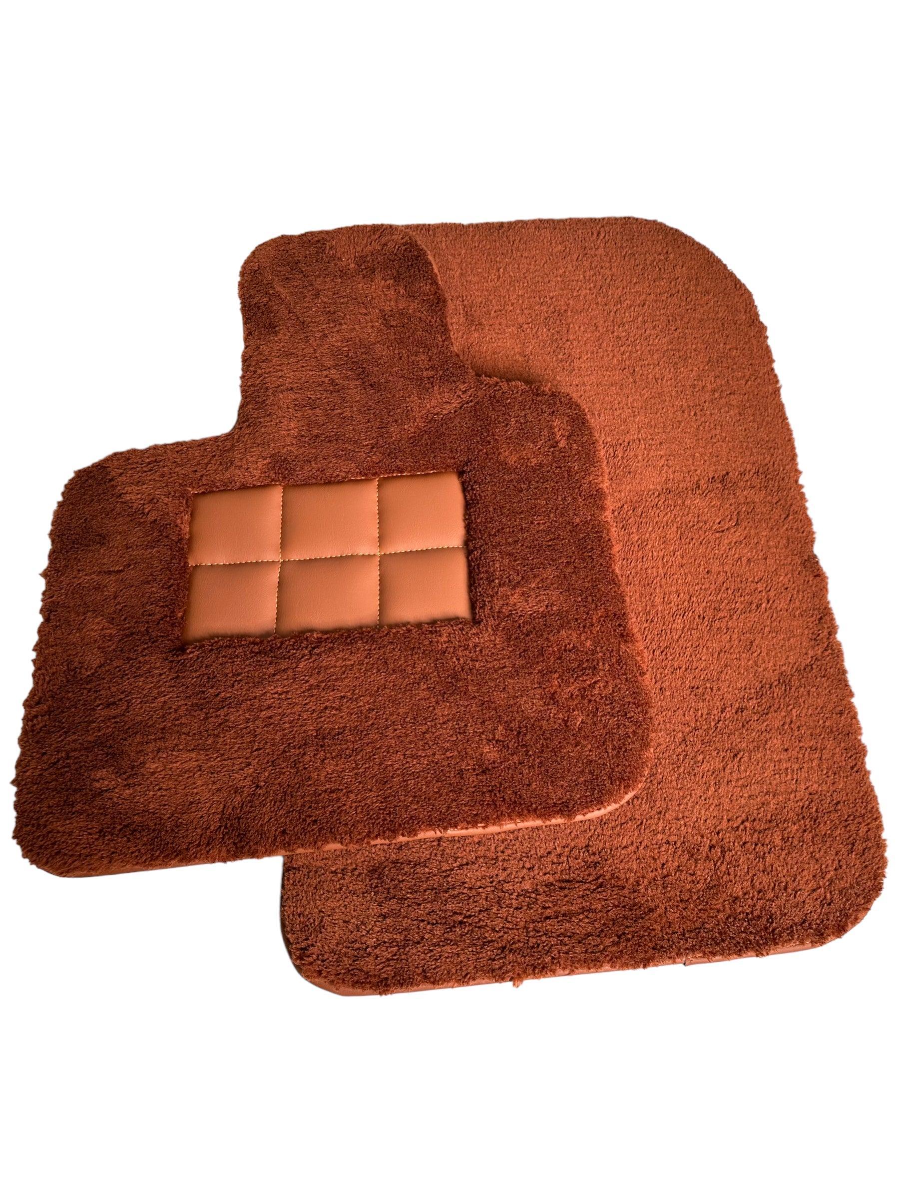 Brown Sheepskin Floor Mats For Rolls Royce Cullinan Rr31 2018-2023 Er56 Design Brand - AutoWin