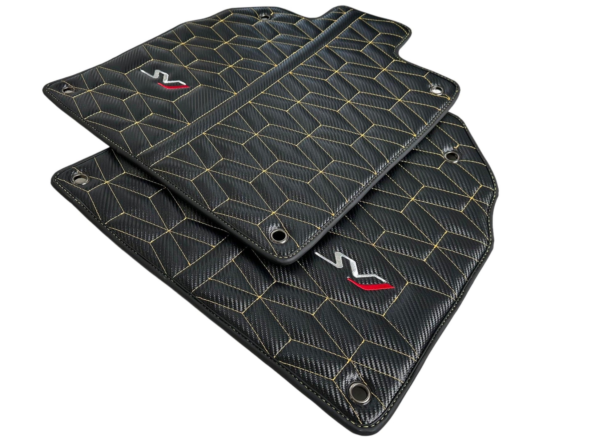 Carbon Leather Floor Mats for Lamborghini Aventador SVJ Limited Edition - AutoWin