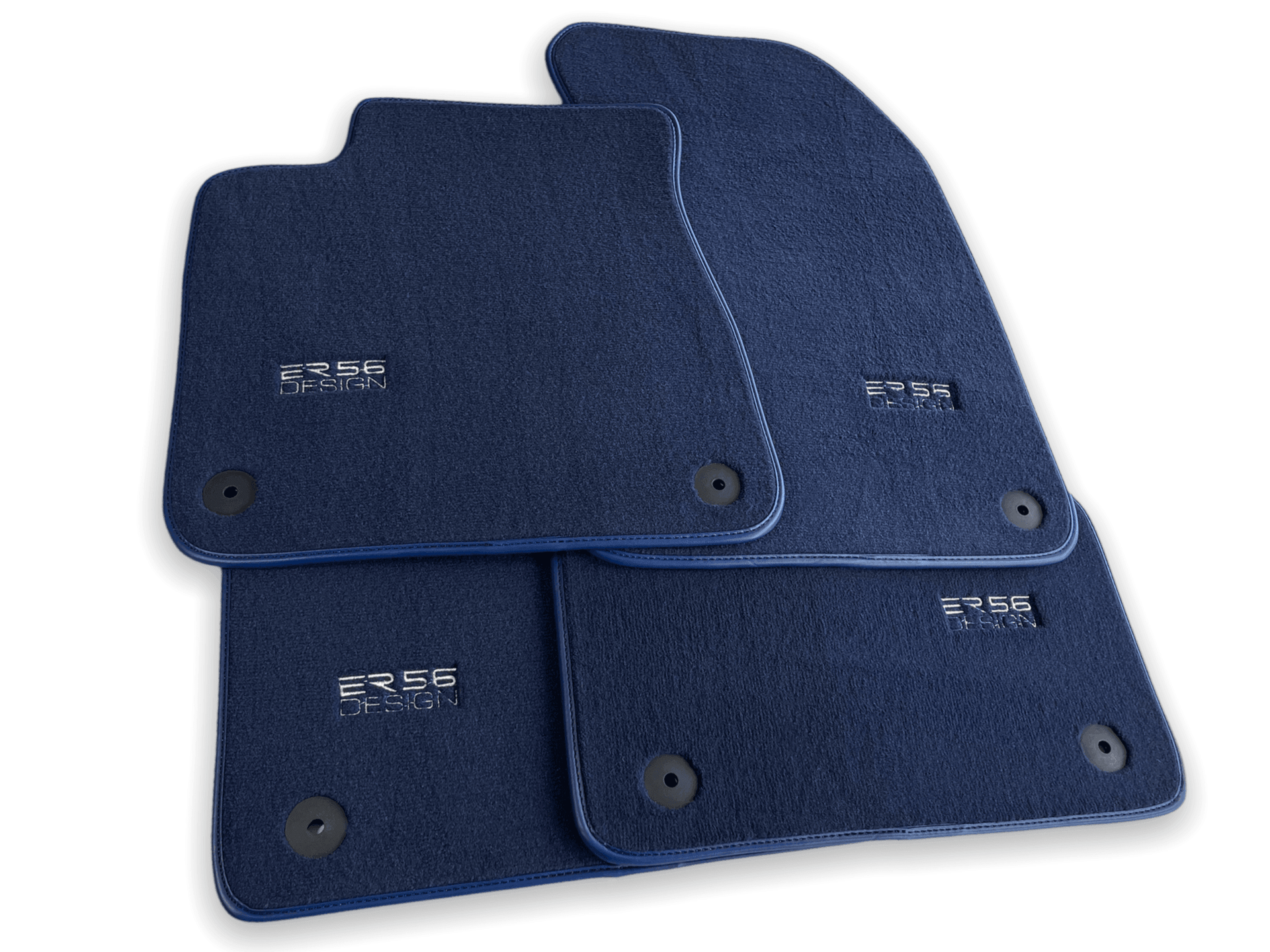 Dark Blue Floor Mats for Audi A4 - B9 Sedan (2018-2019) | ER56 Design - AutoWin