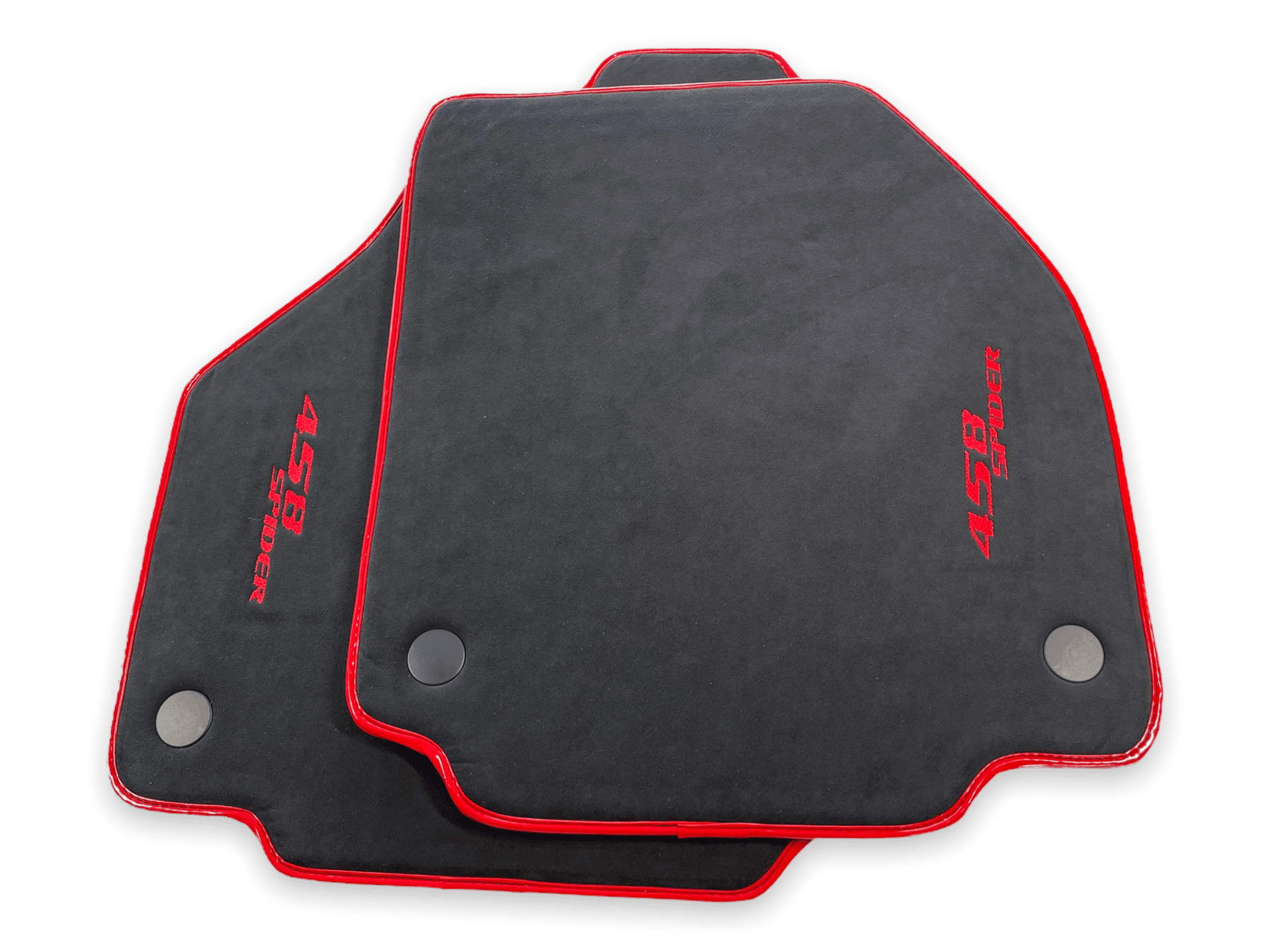Floor Mats For Ferrari 458 Spider (2012-2015) Alcantara Leather Red Trim - AutoWin