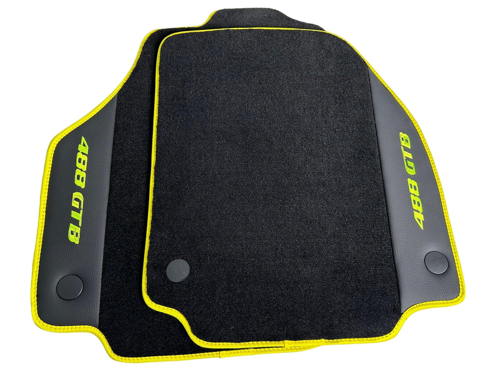 Floor Mats For Ferrari 488 GTB 2015-2022 Carpet With Leather - AutoWin