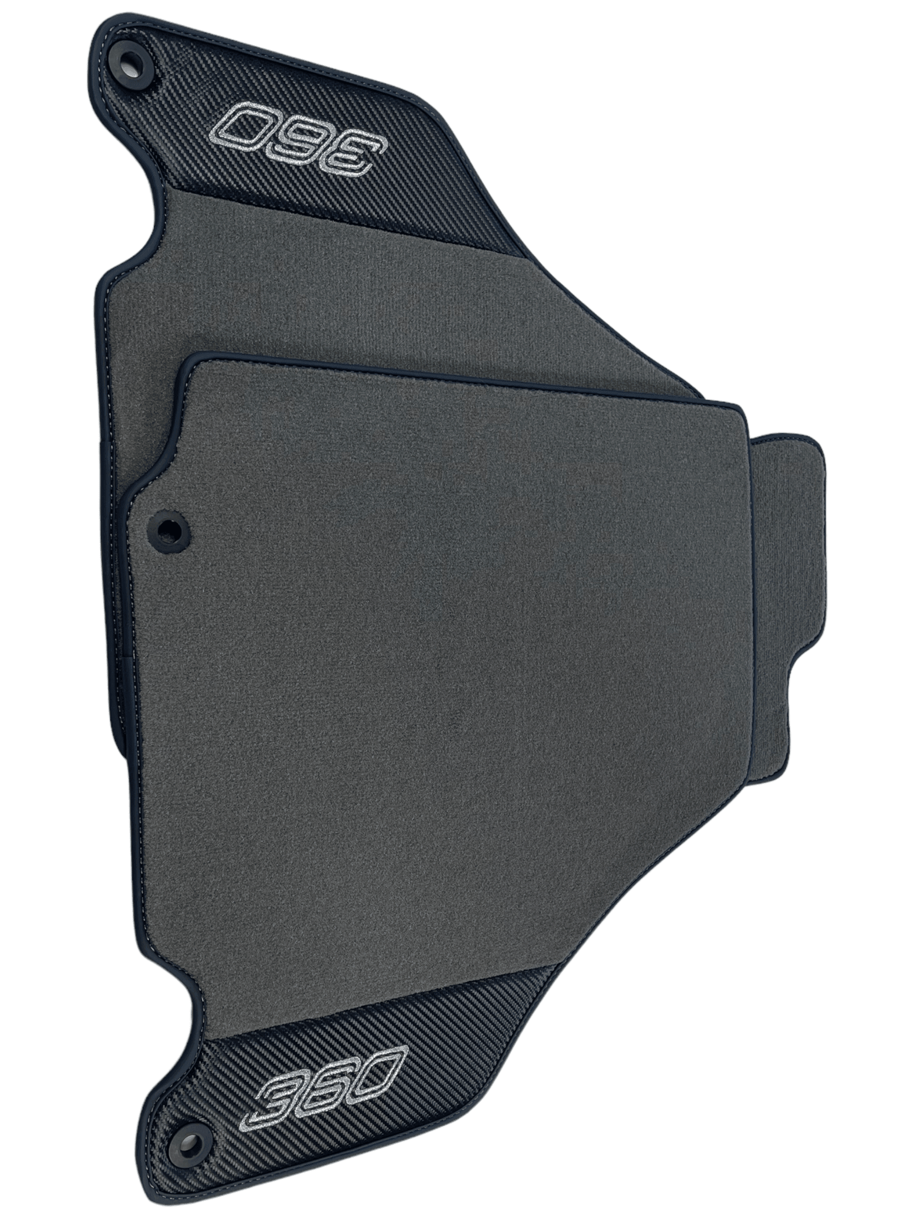 Gray Floor Mats For Ferrari 360 Modena 1999-2005 With Carbon Fiber Leather - AutoWin