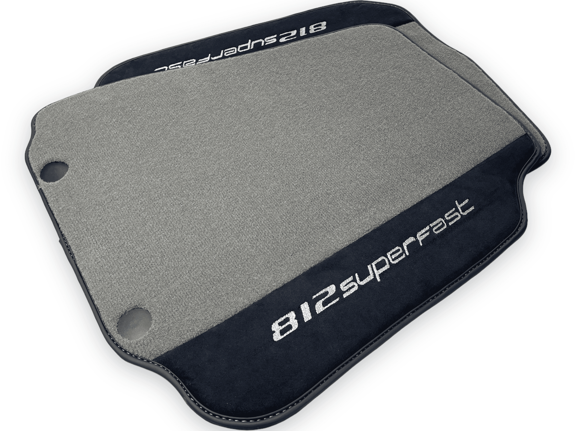 Gray Floor Mats For Ferrari 812 Superfast With Alcantara Leather - AutoWin