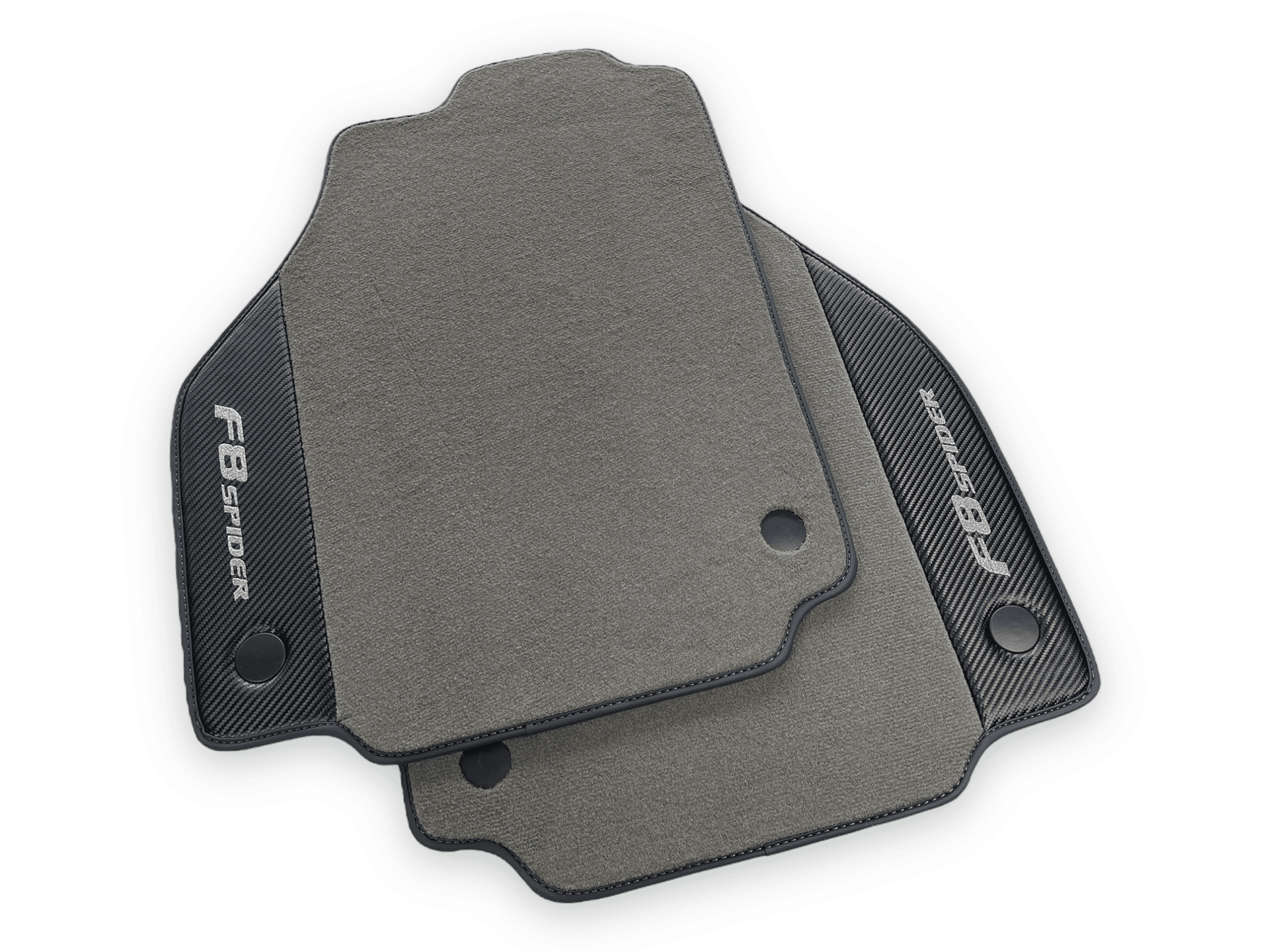 Gray Floor Mats For Ferrari F8 Spider 2019-2022 With Carbon Fiber Leather - AutoWin