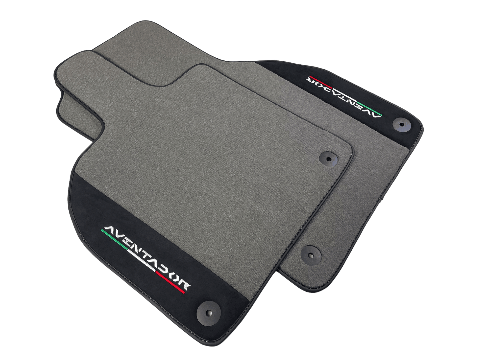 Gray Floor Mats for Lamborghini Aventador With Alcantara Leather - AutoWin