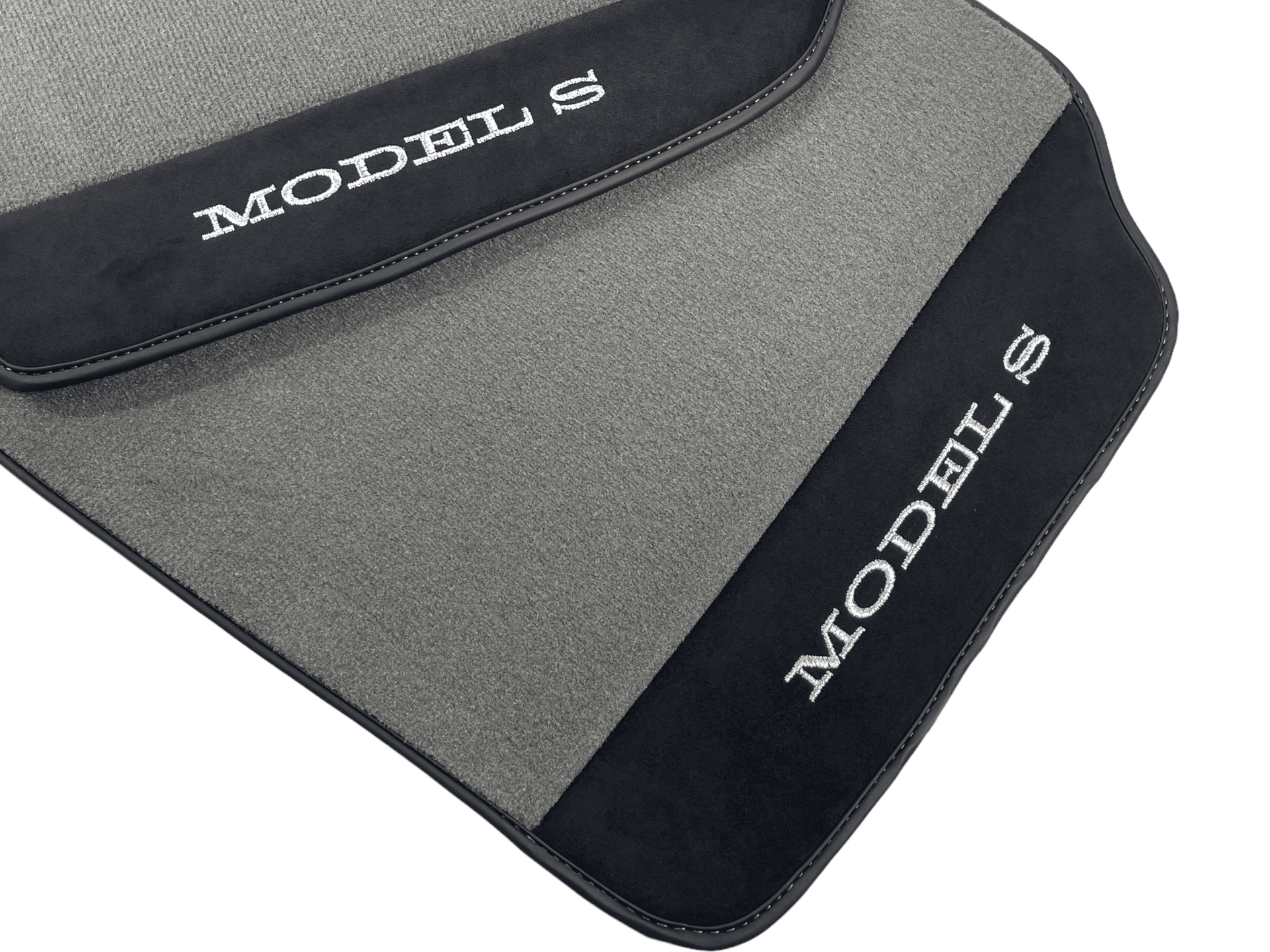 Gray Floor Mats For Tesla Model S With Alcantara Leather - AutoWin