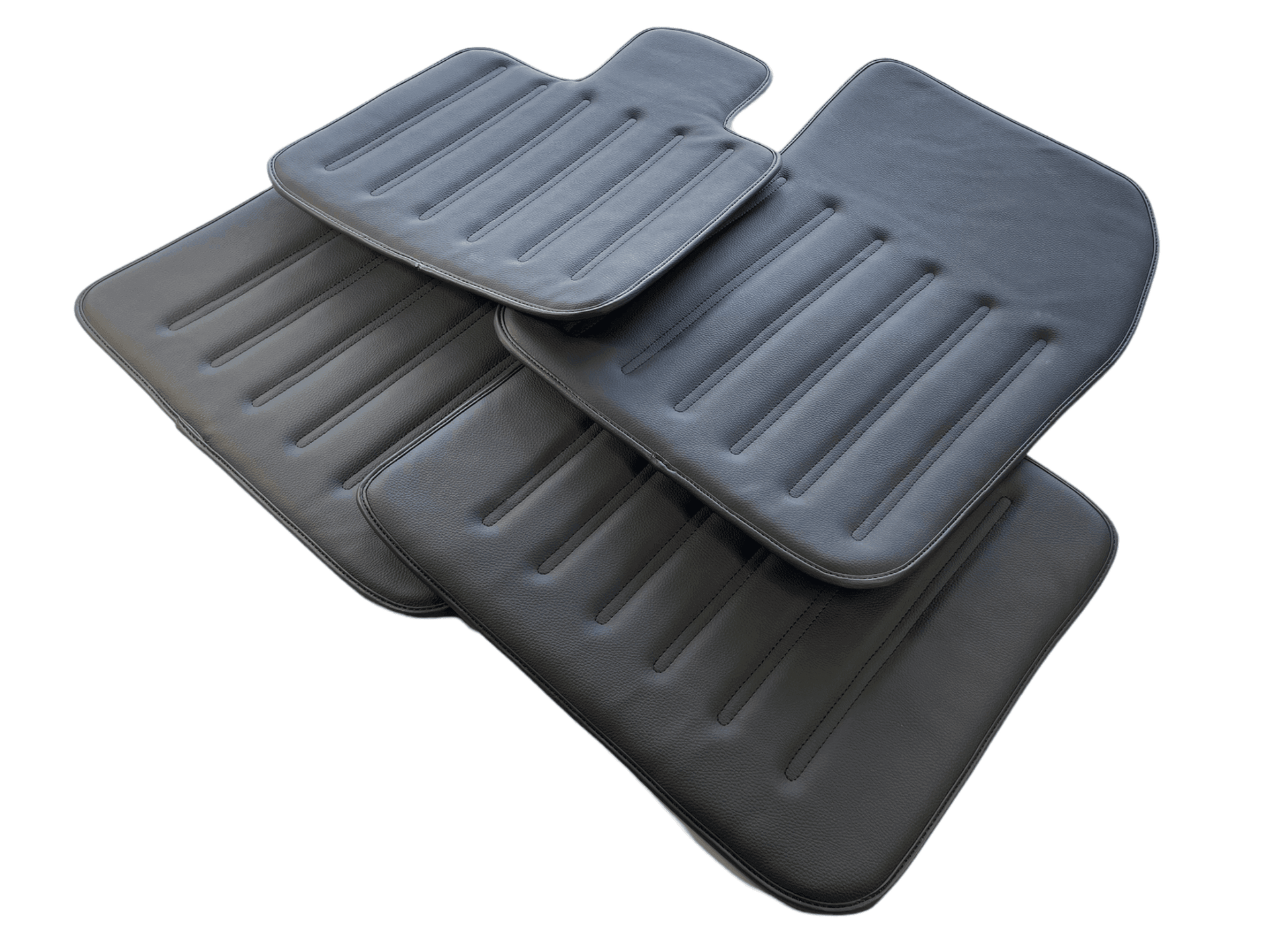 Leather Floor Mats For Rolls Royce Black Badge Phantom Drophead Coupe 2007–2016 Black - AutoWin