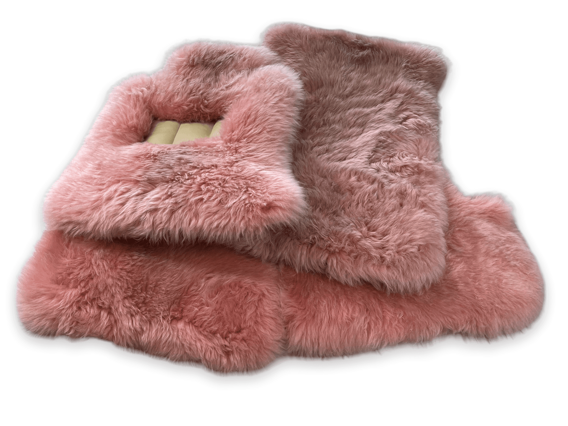 Pink Sheepskin Floor Mats For Rolls Royce Cullinan Er56 Design Brand - AutoWin