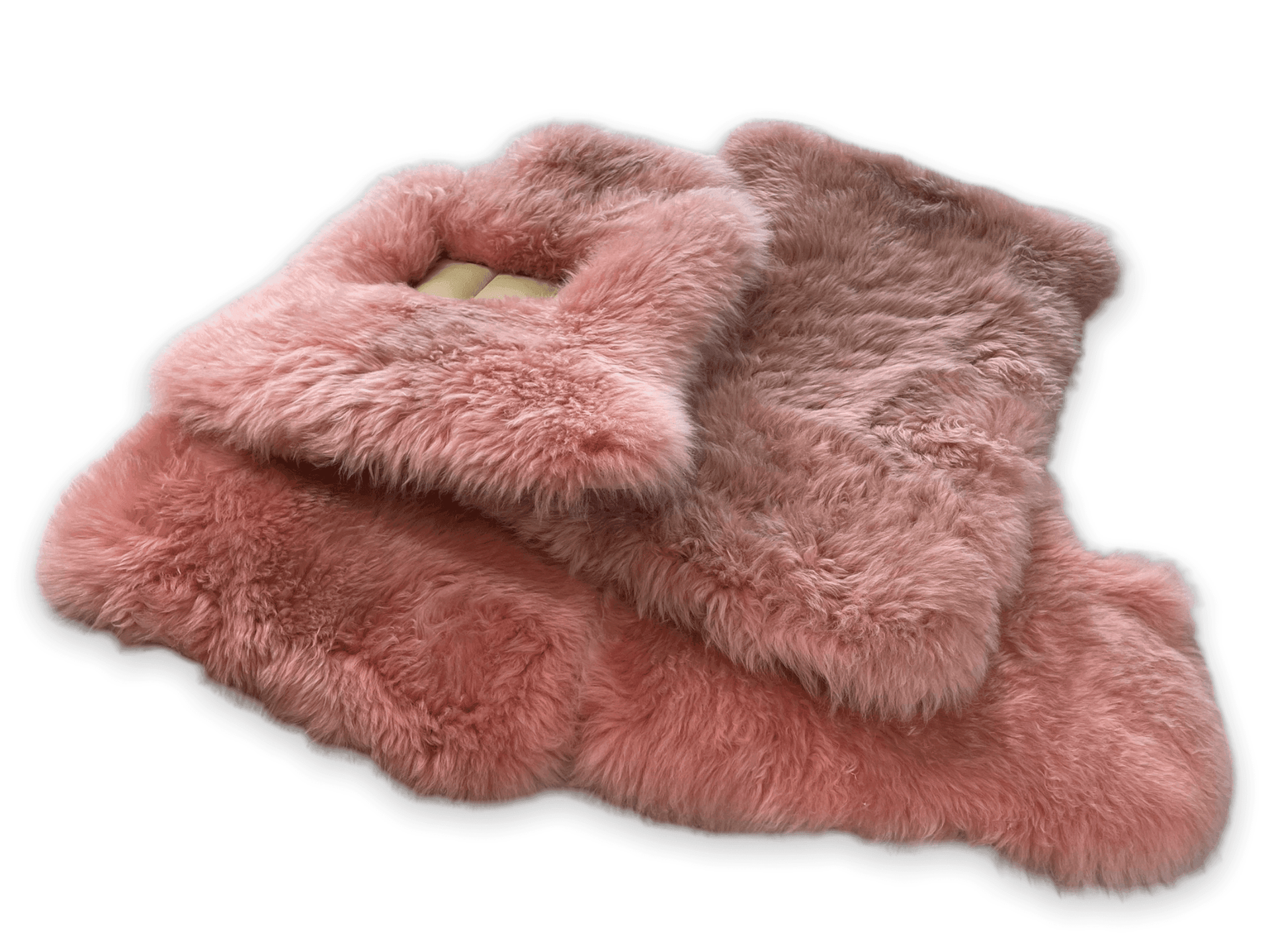 Pink Sheepskin Floor Mats for Rolls Royce Phantom VIII (2017-2024) ER56 Design Brand - AutoWin
