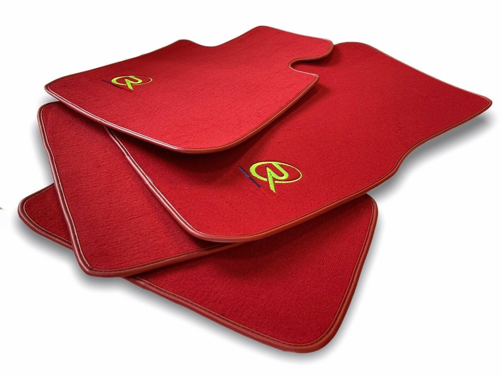 Red Floor Mats For BMW 1 Series F21 3-door Hatchback ROVBUT Brand Tailored Set Perfect Fit Green SNIP Collection - AutoWin