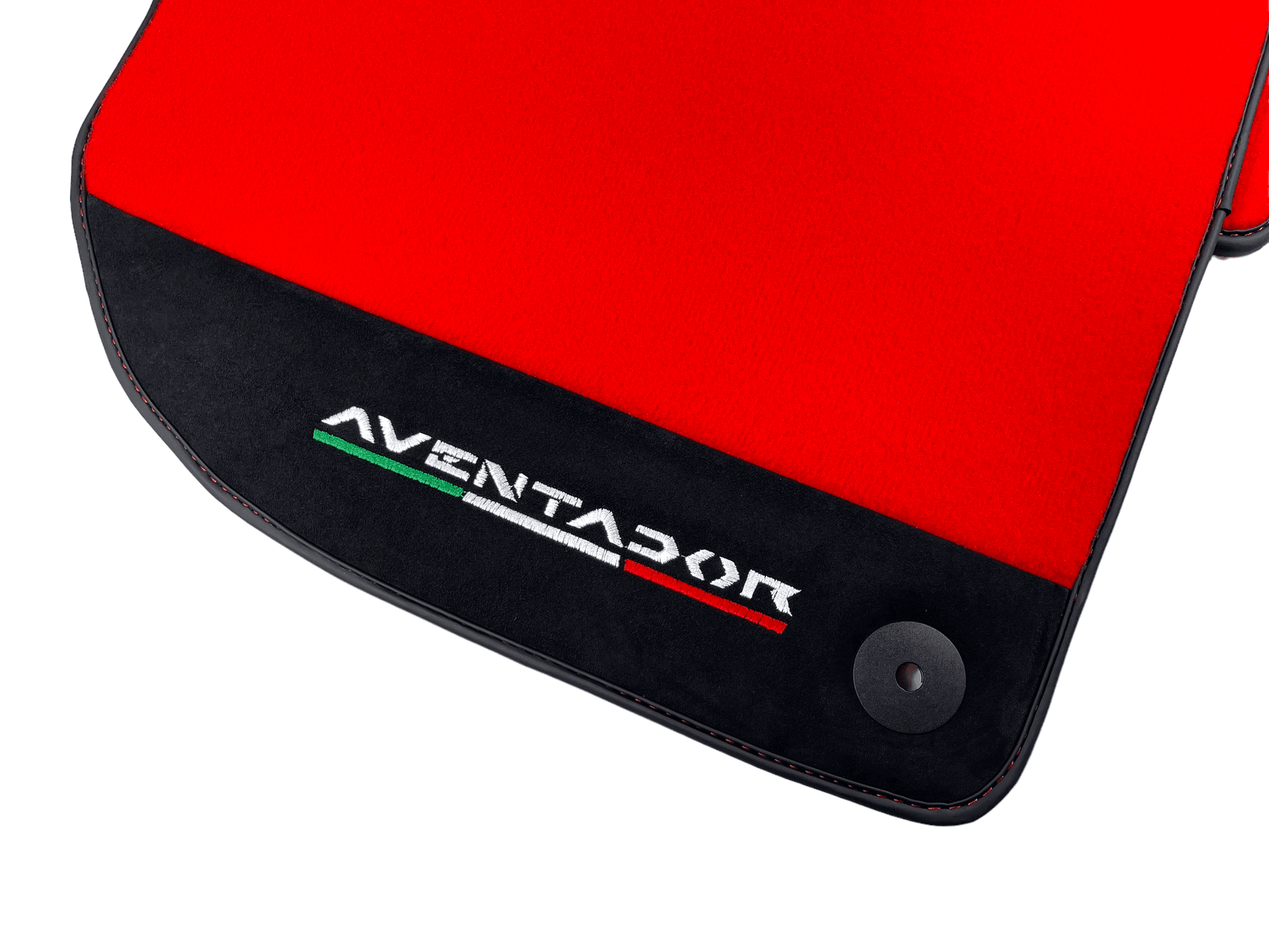 Red Floor Mats for Lamborghini Aventador With Alcantara Leather - AutoWin